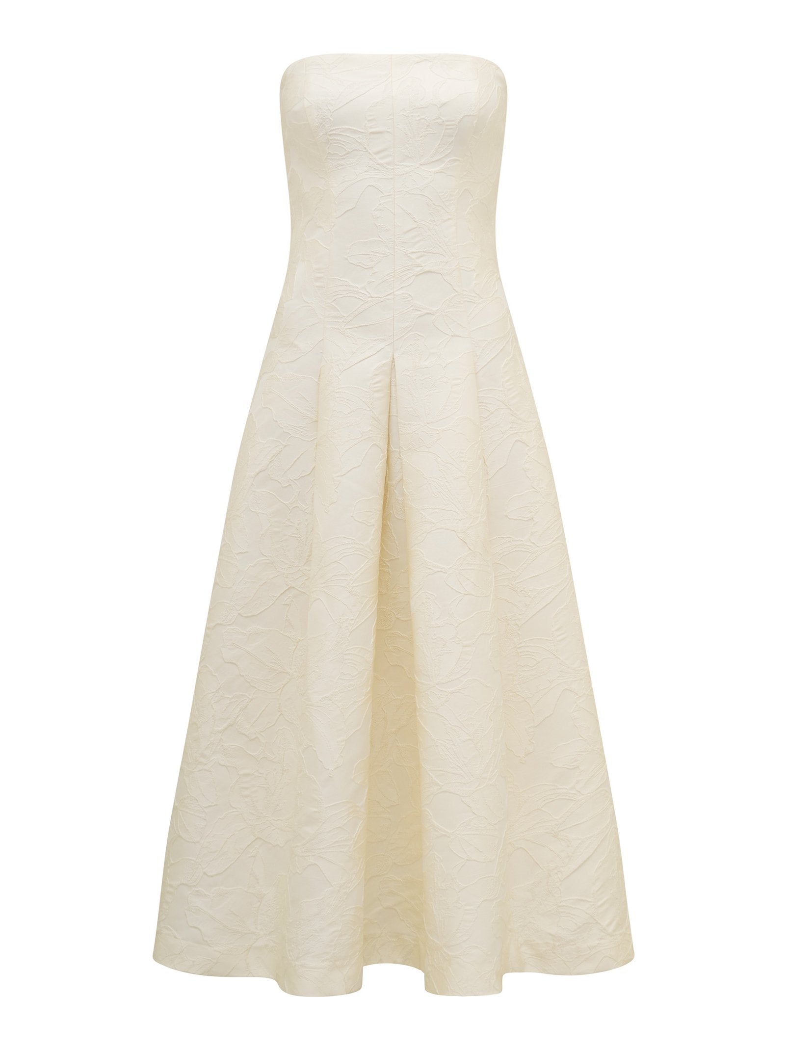 Charlotte Strapless Jacquard Midi Dress