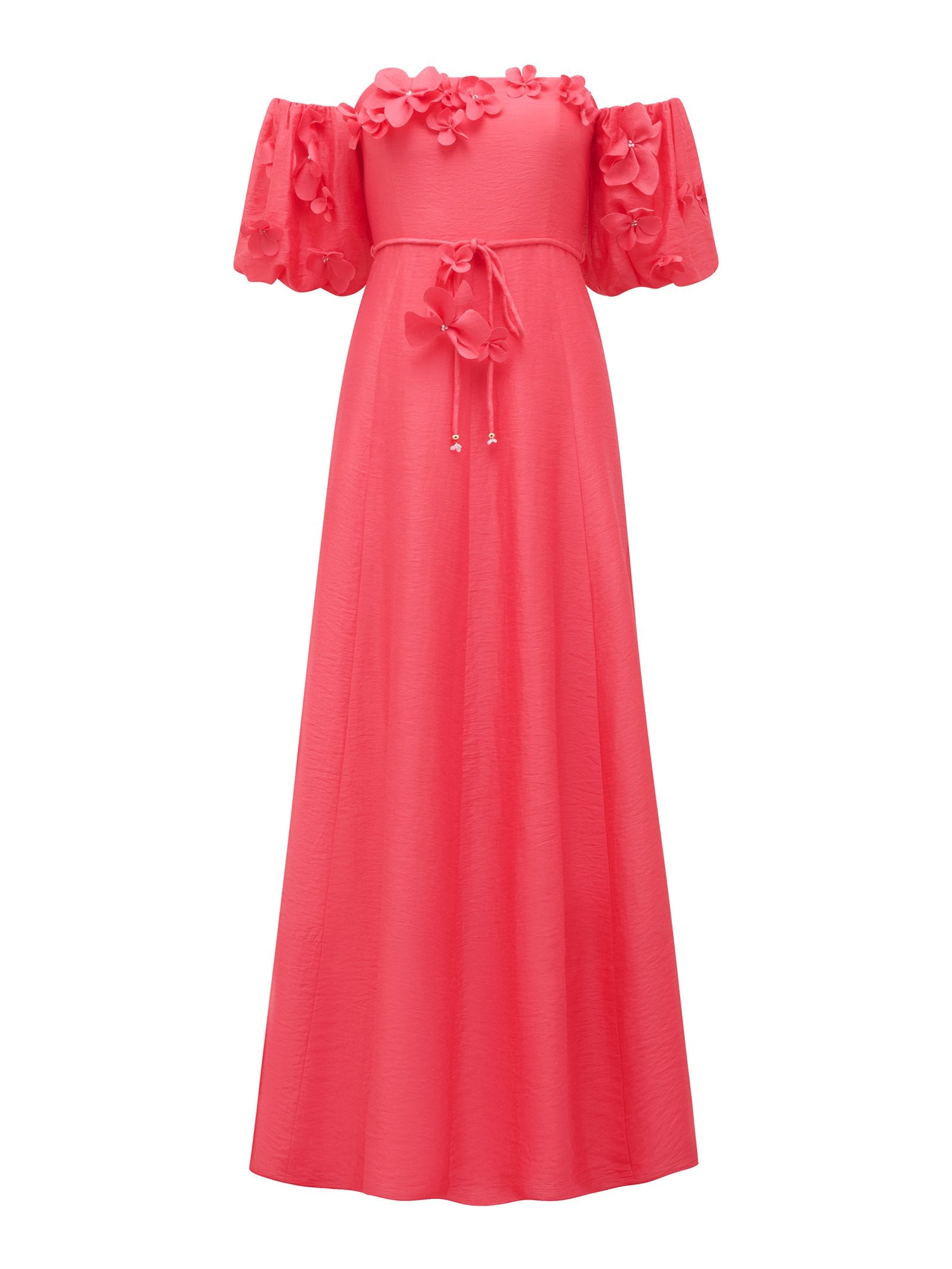  Cora Floral Applique Midi Dress