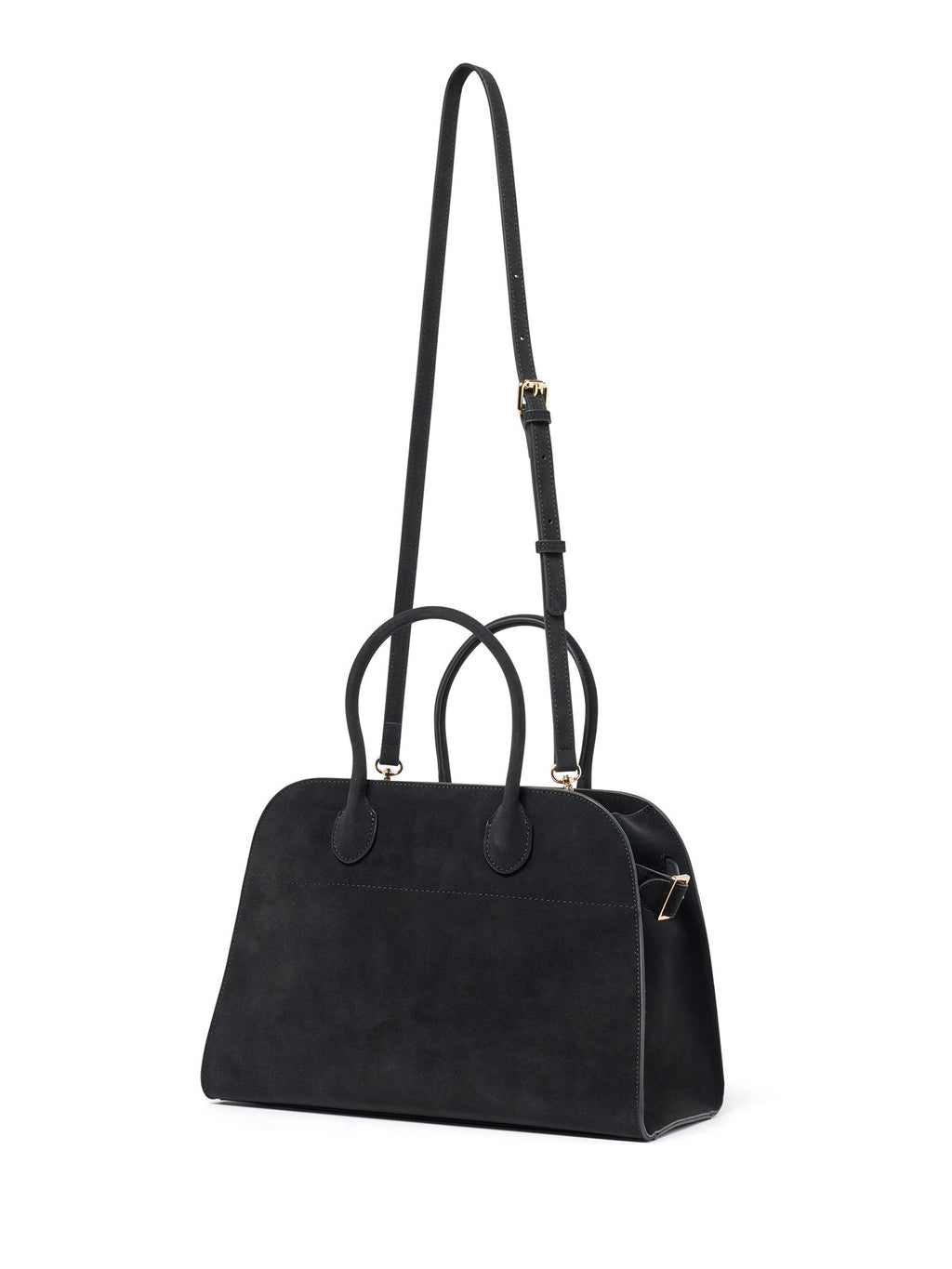  Lacey Faux Suede Bowler Bag