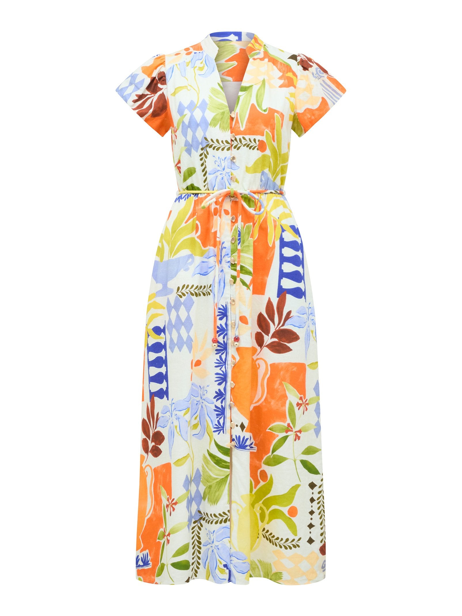  Posie Puff Sleeve Midi Dress