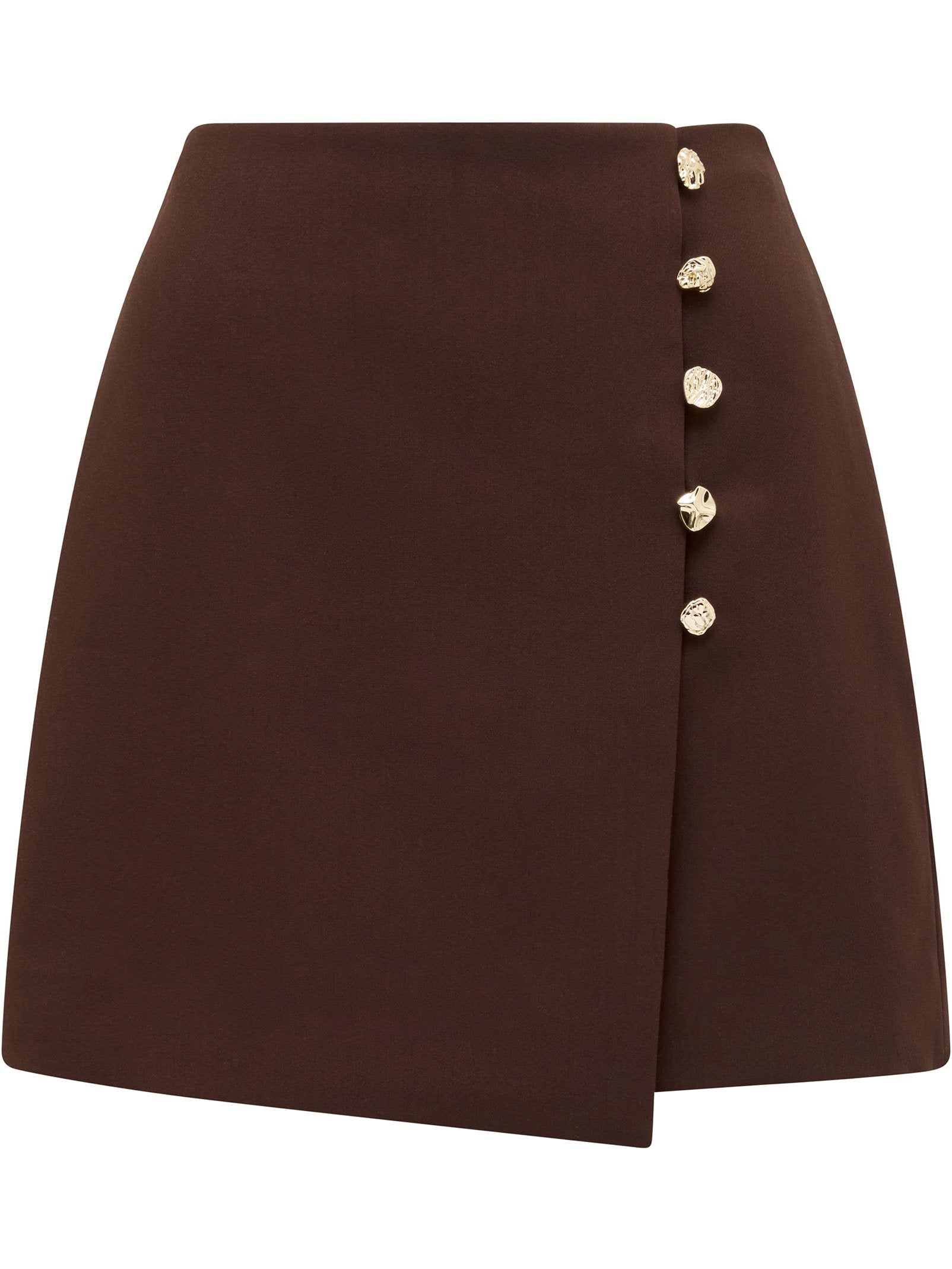  Jinny Button Detail Wrap Skirt