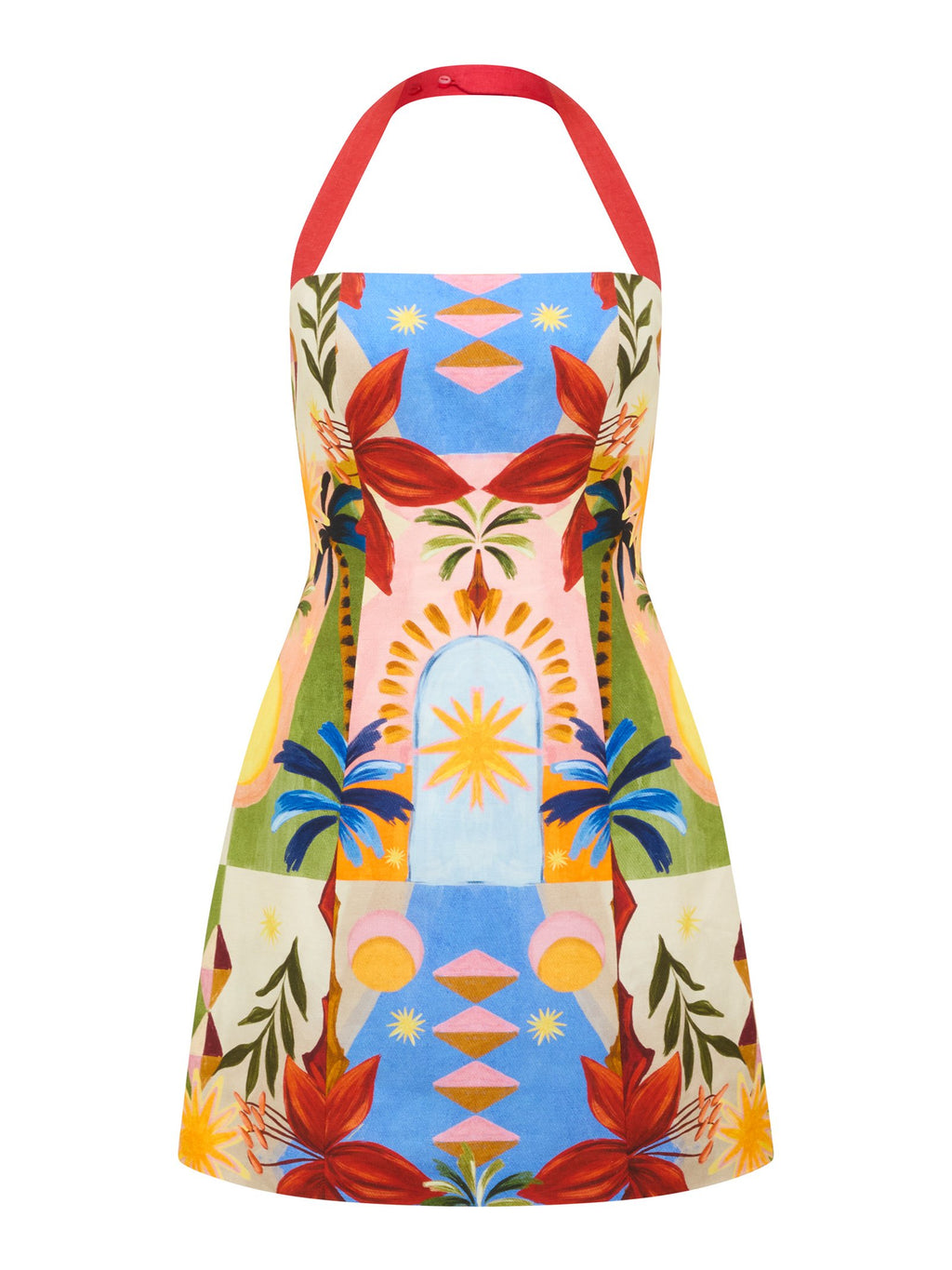  Keely Halter Neck Linen Mini Dress