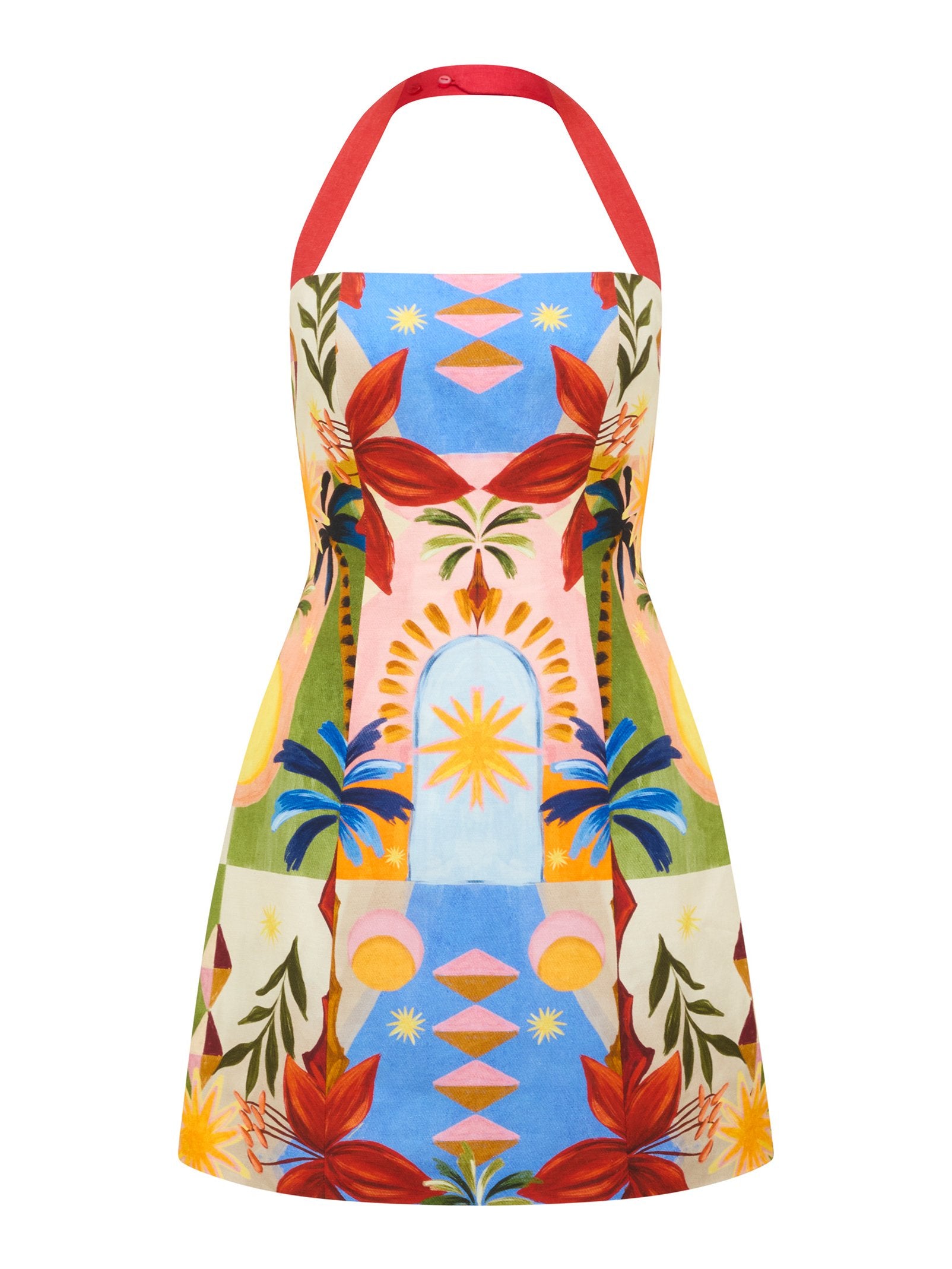  Keely Halter Neck Linen Mini Dress