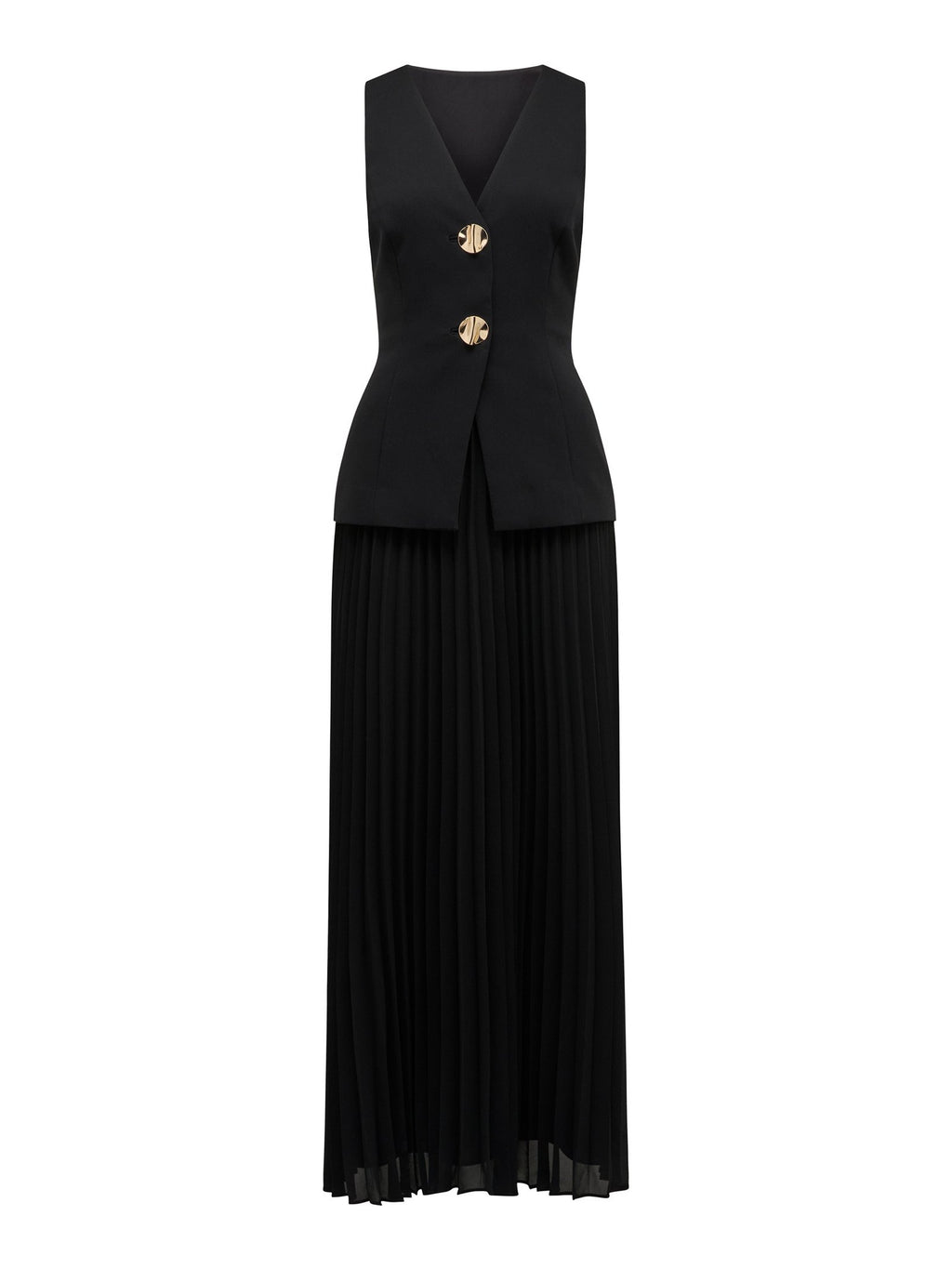 Larissa Pleated Vest Maxi Dress