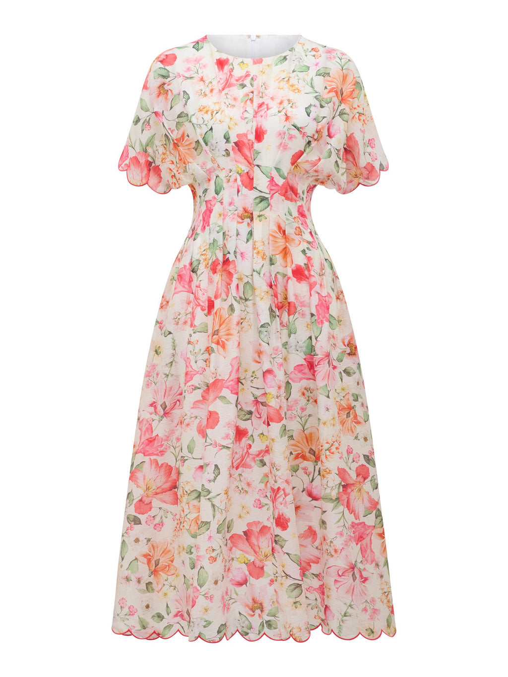  Eve Petite Scallop Trim Midi Dress