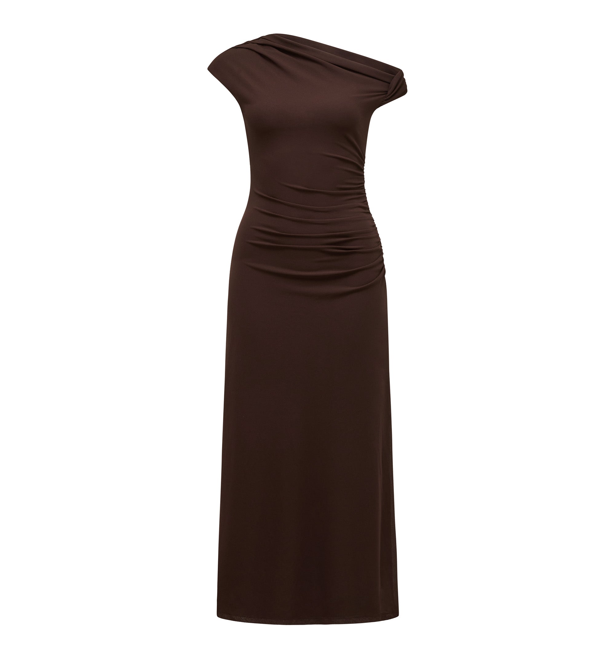 Paris Draped Mesh Midi Dress