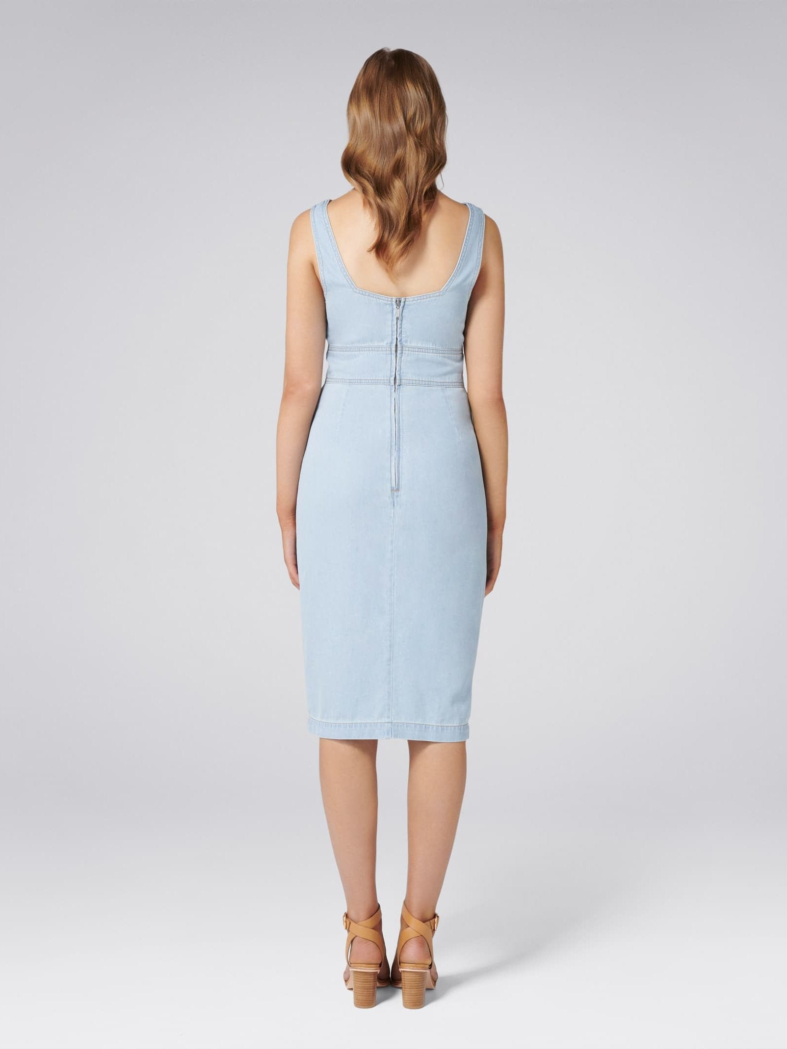 Celina Cut Out Denim Midi Dress