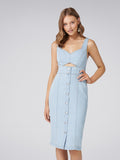 Celina Cut Out Denim Midi Dress