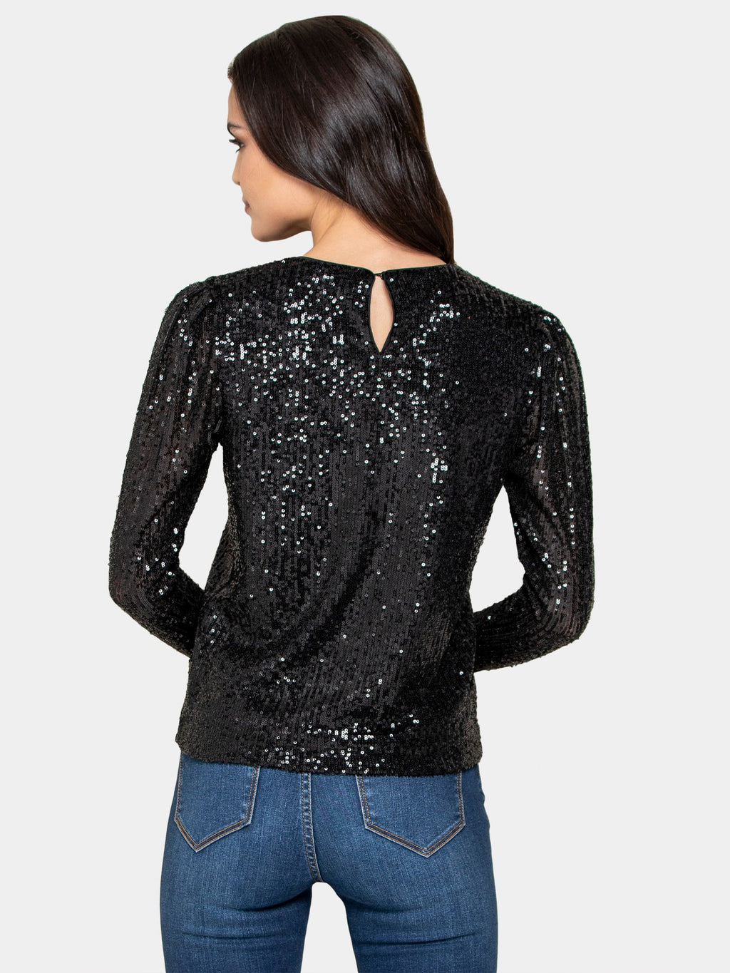 Serina Sequin Puff Sleeve Top
