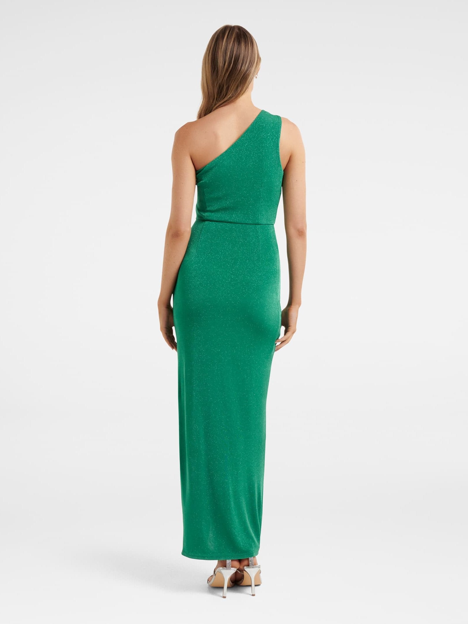 Delaney Glitter One Shoulder Gown