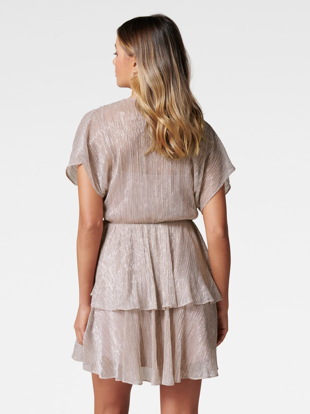 Kyra Plisse Skater Mini Dress