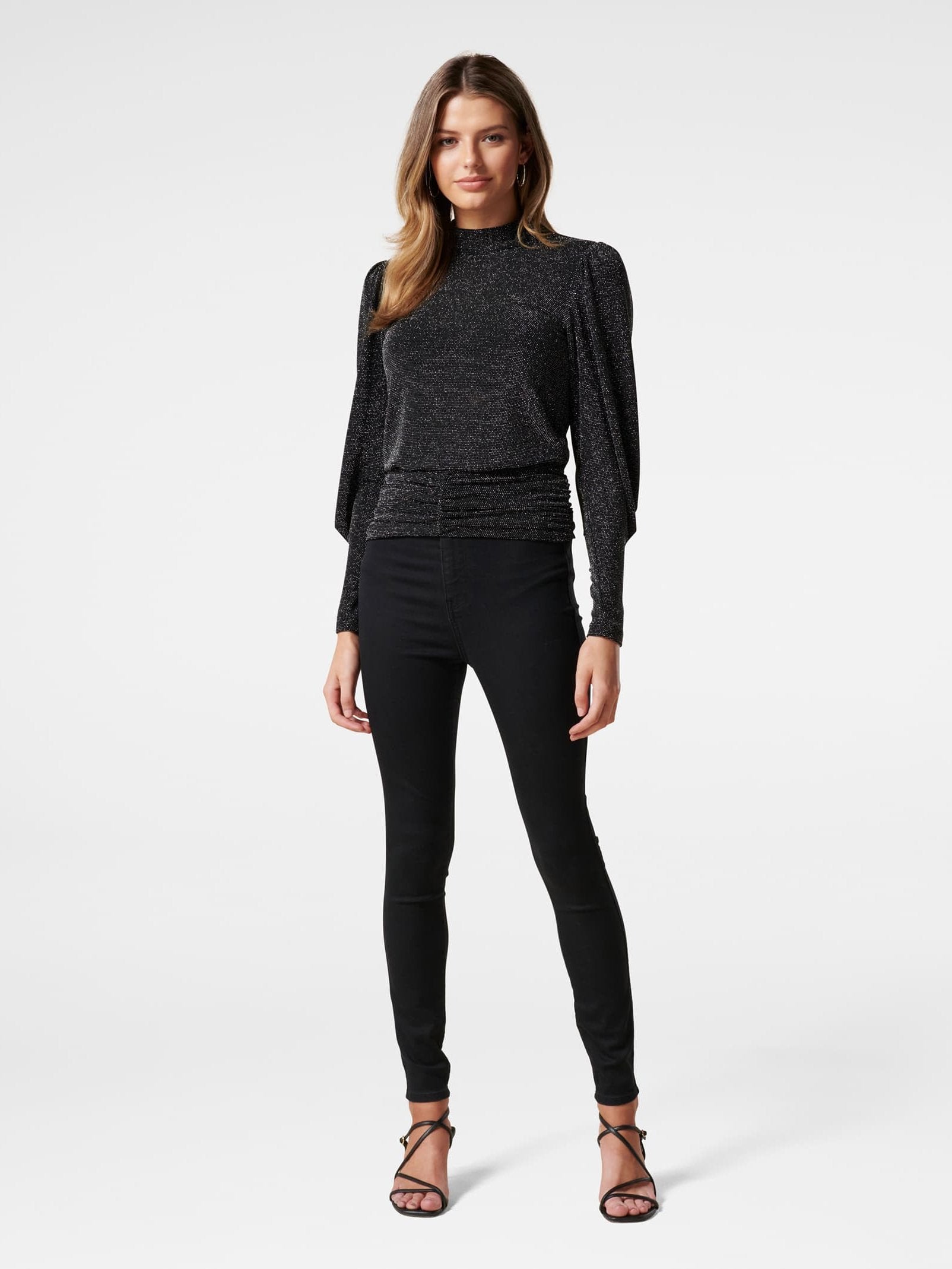 Rachel Ruched Glitter Top