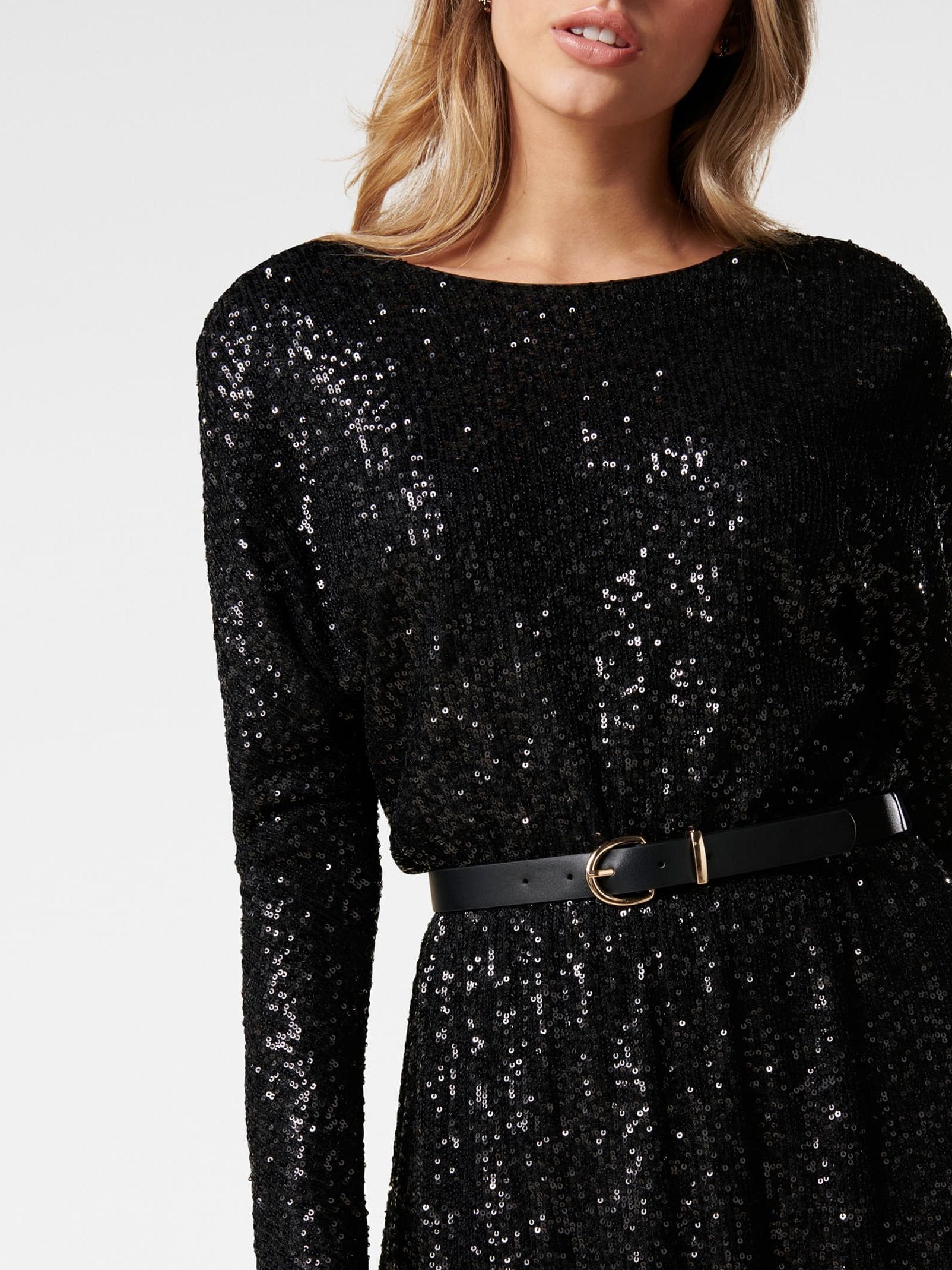Sia Petite Sequin Batwing Mini Dress