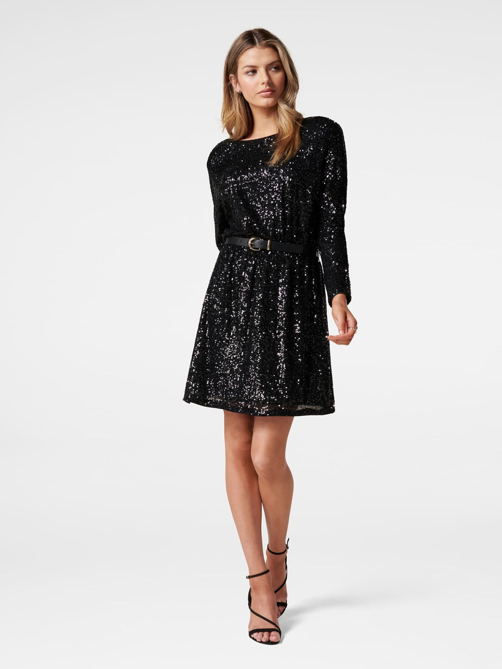 Sia Petite Sequin Batwing Mini Dress