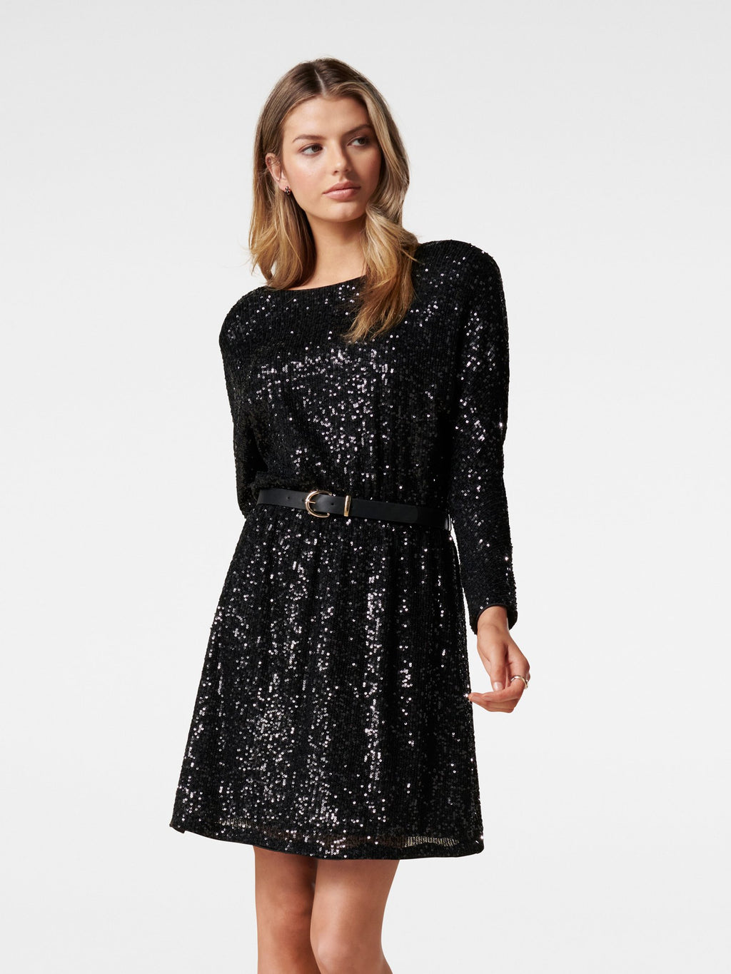 Sia Petite Sequin Batwing Mini Dress