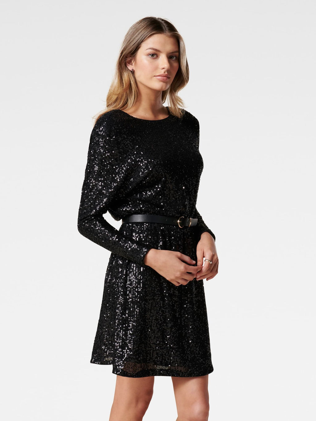 Sia Petite Sequin Batwing Mini Dress