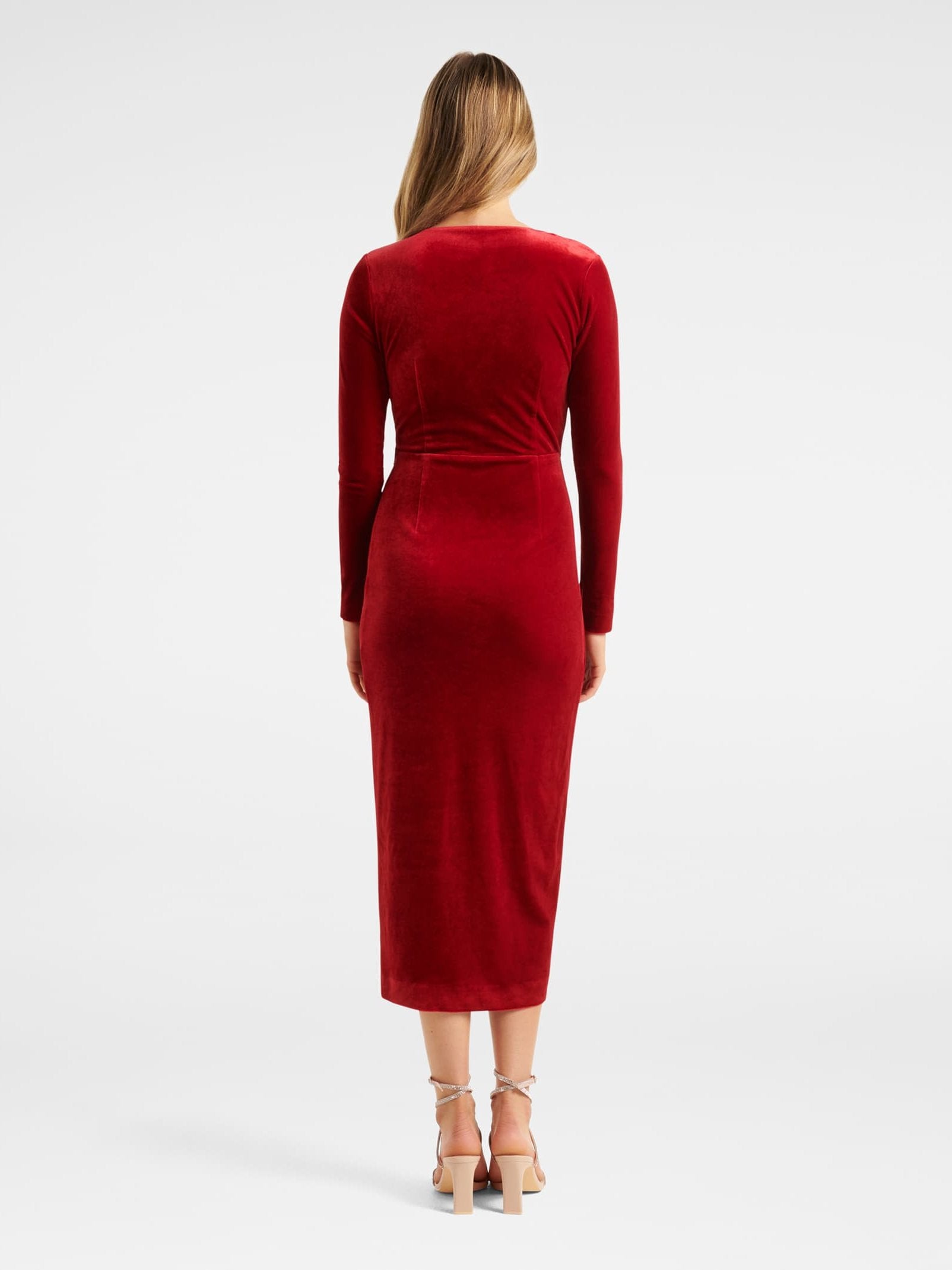 Antionette Wrap Velvet Midi Dress