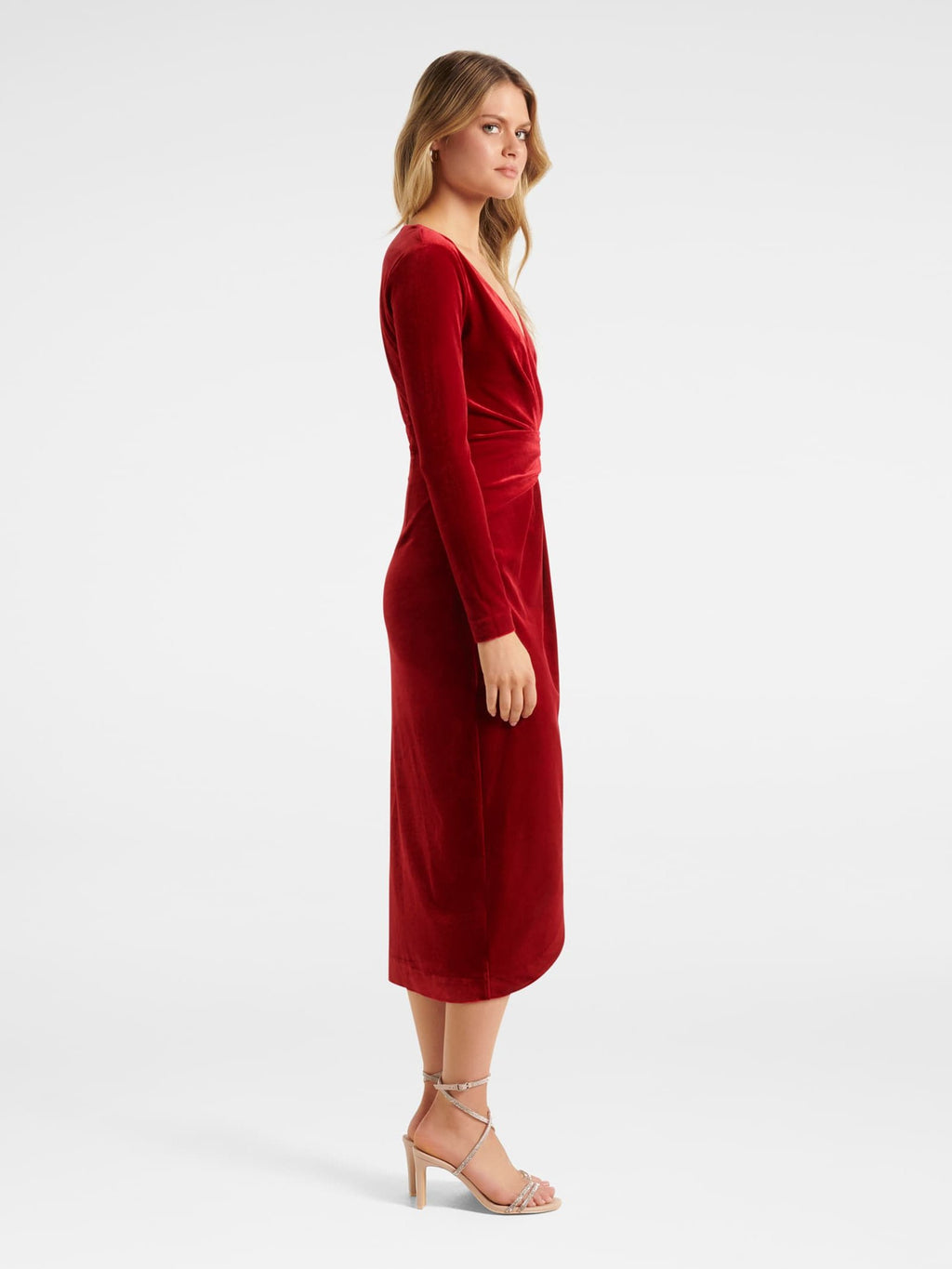 Antionette Wrap Velvet Midi Dress