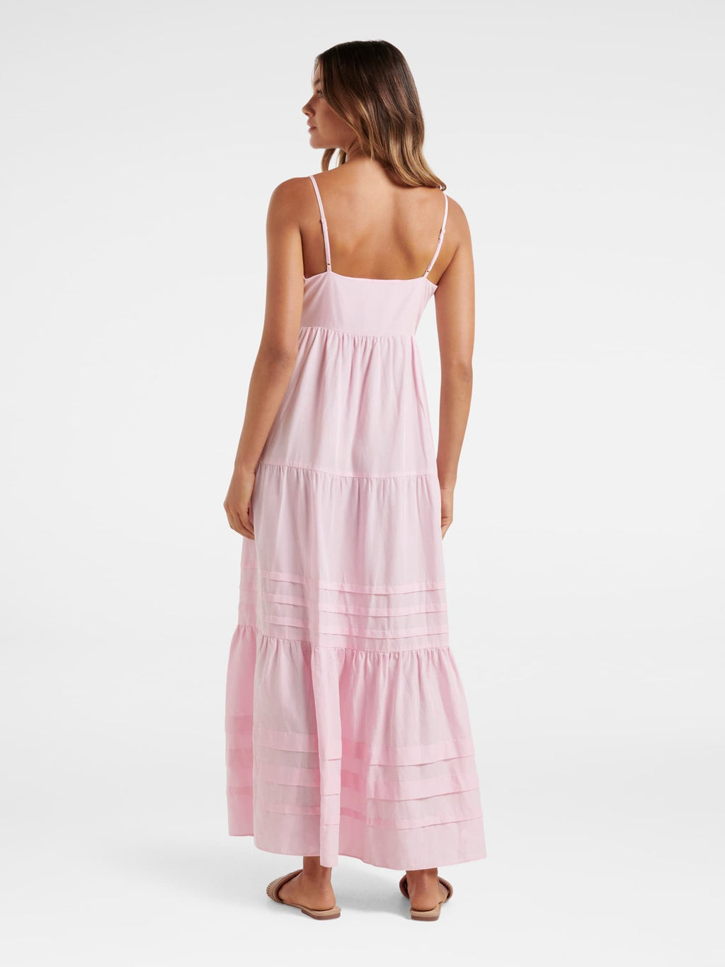 Savannah Pintuck Tiered Midi Dress