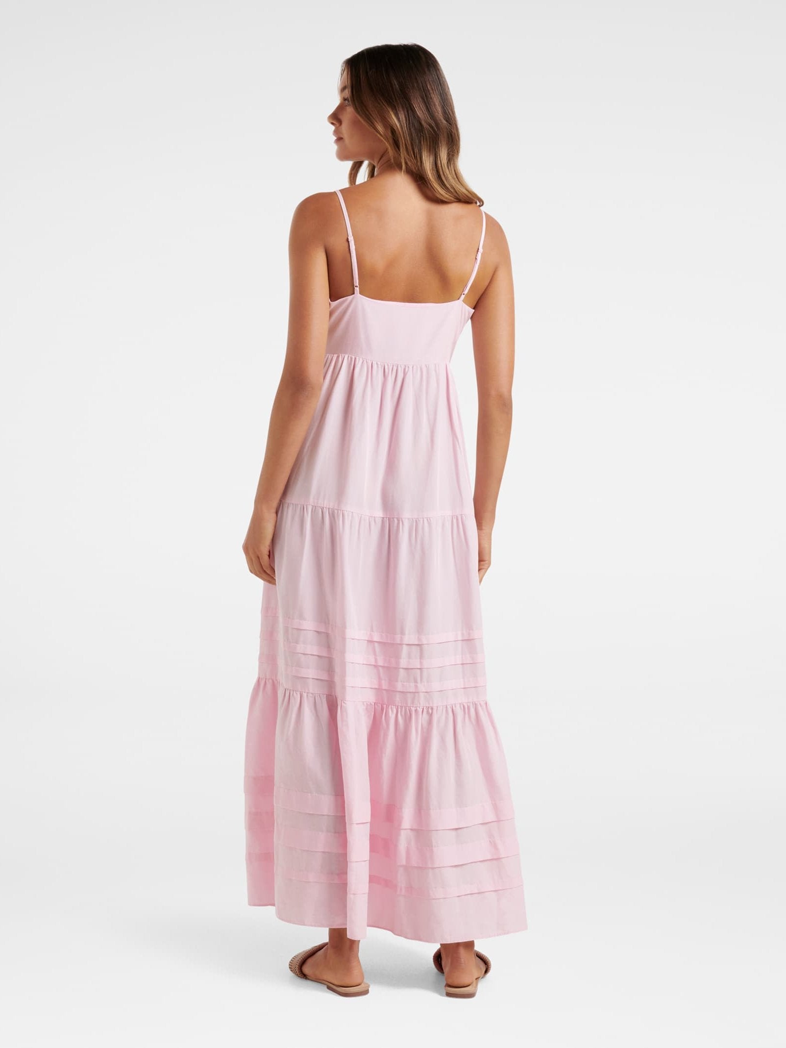 Savannah Pintuck Tiered Midi Dress