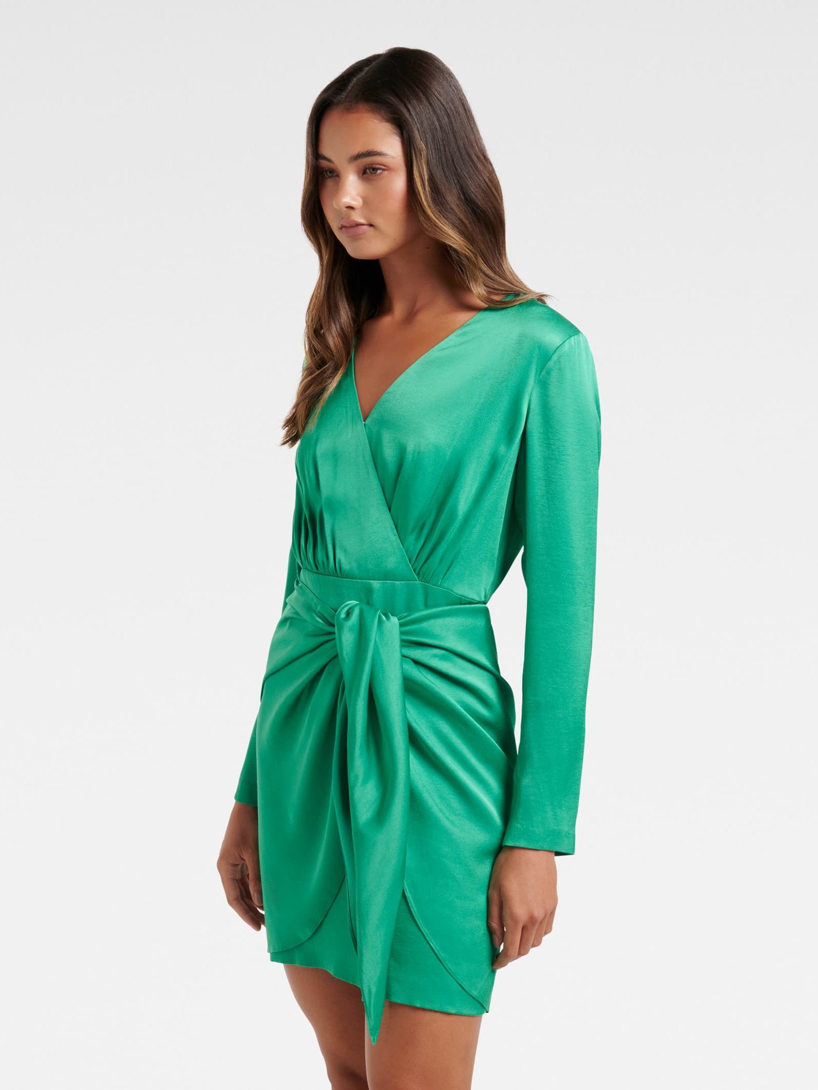 Ava Satin Sarong Mini Dress