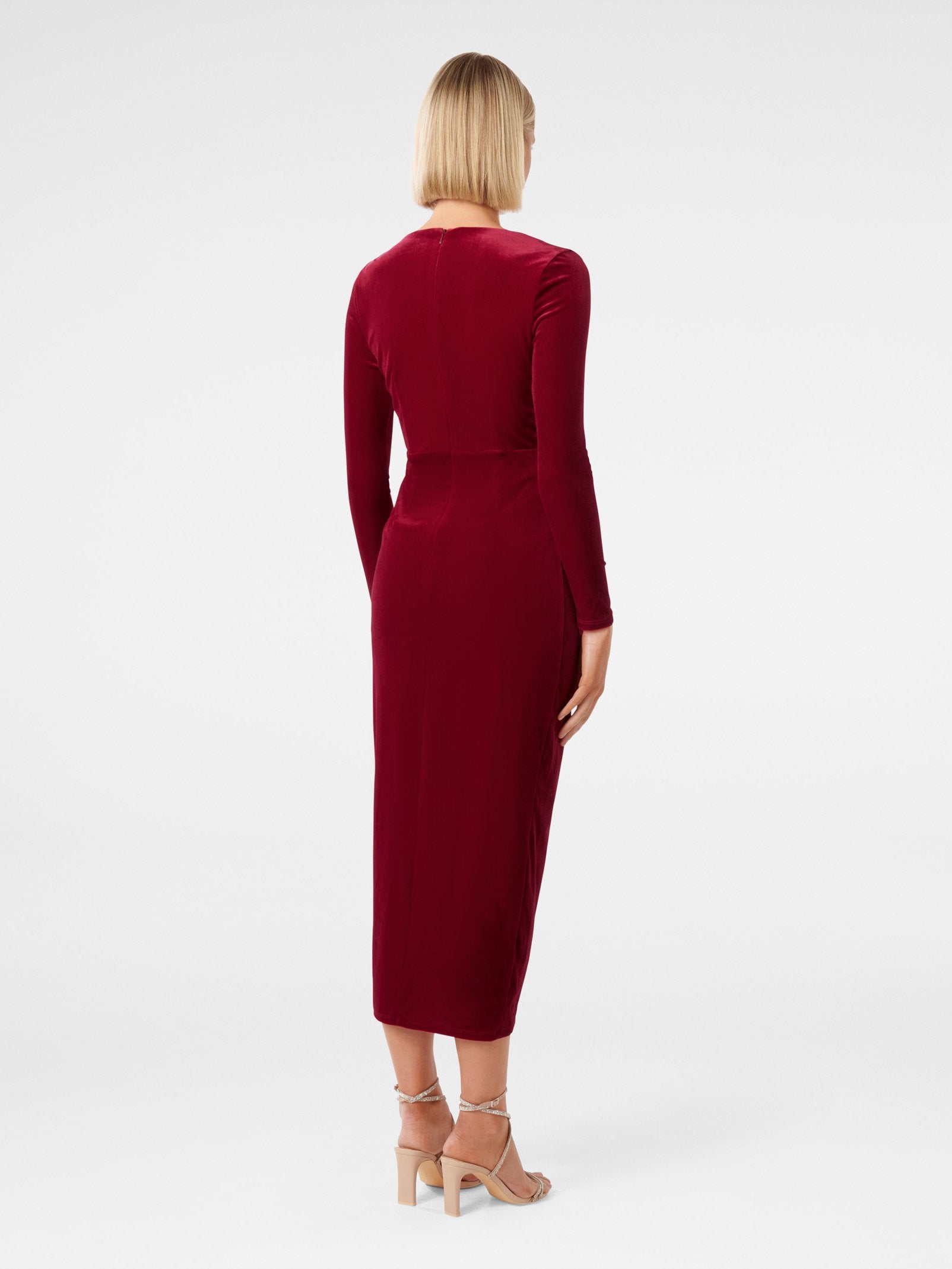 Sofia Velvet Twist Front Midi Dress