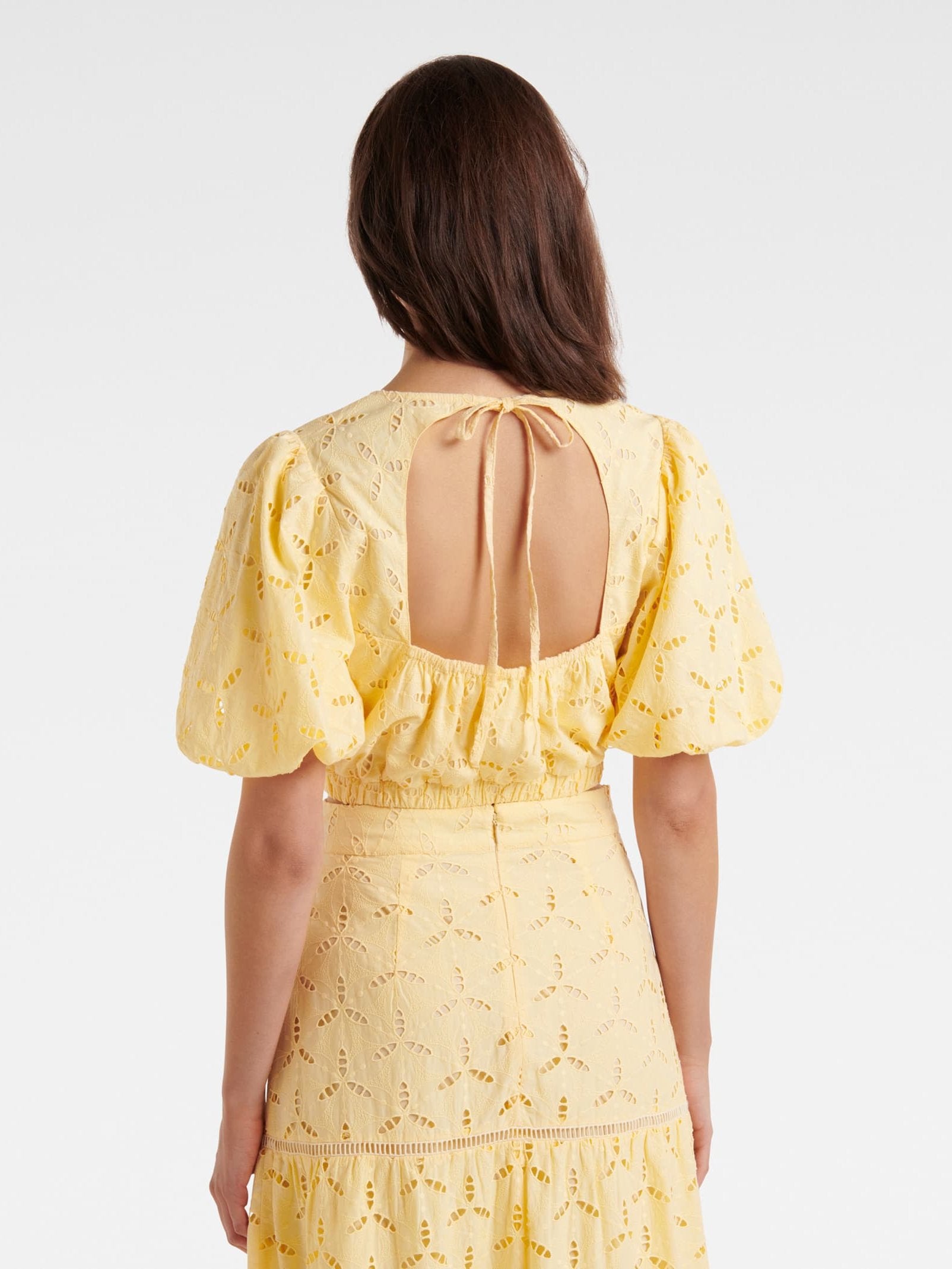 Riley Broderie Puff Sleeve Co Ord Top