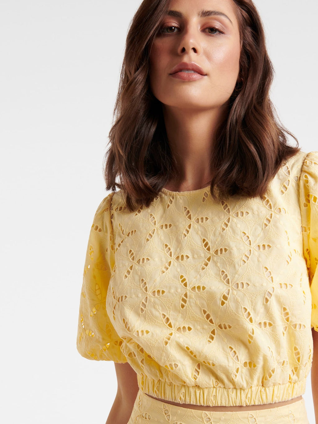 Riley Broderie Puff Sleeve Co Ord Top