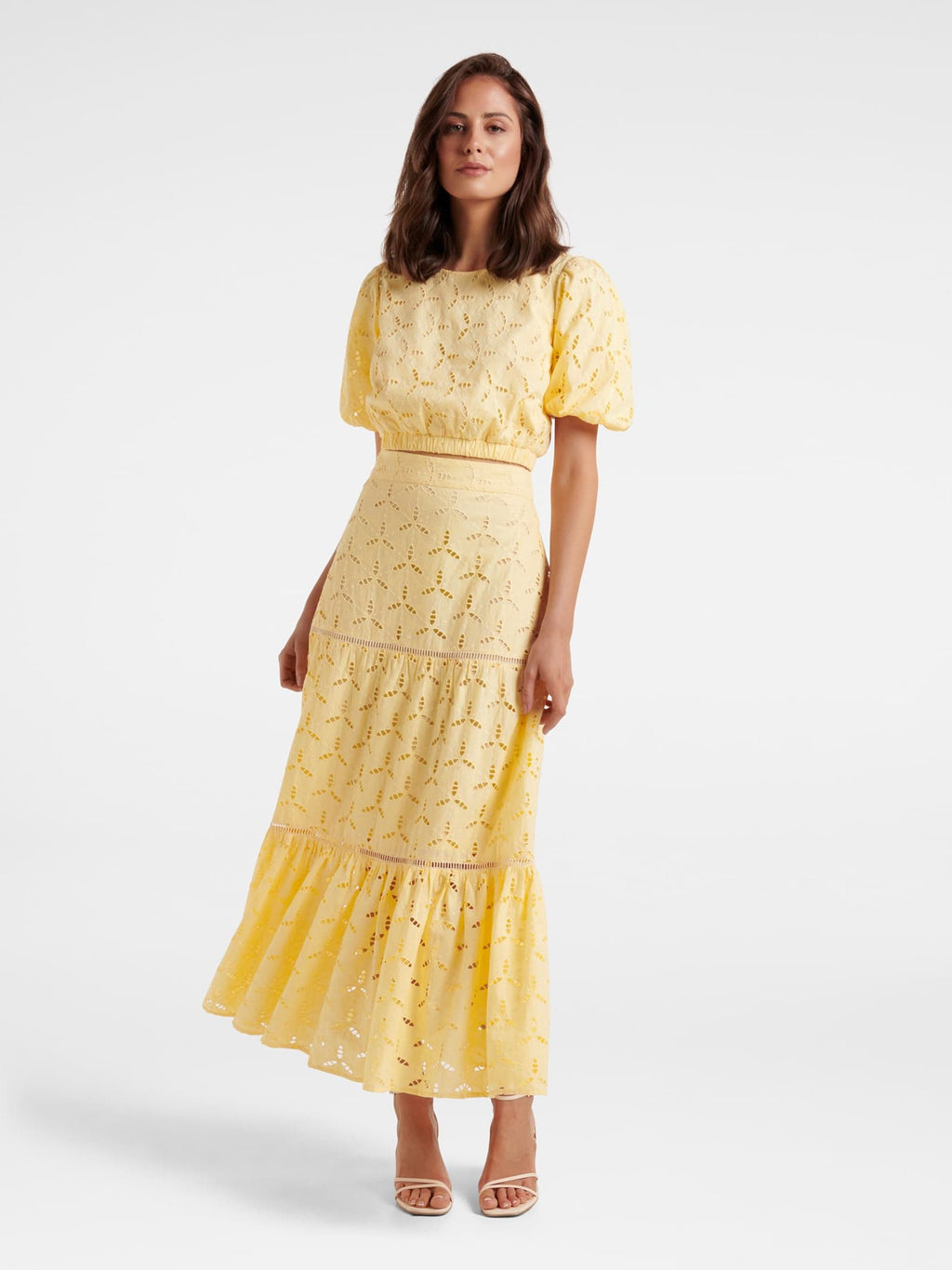 Riley Broderie Puff Sleeve Co Ord Top