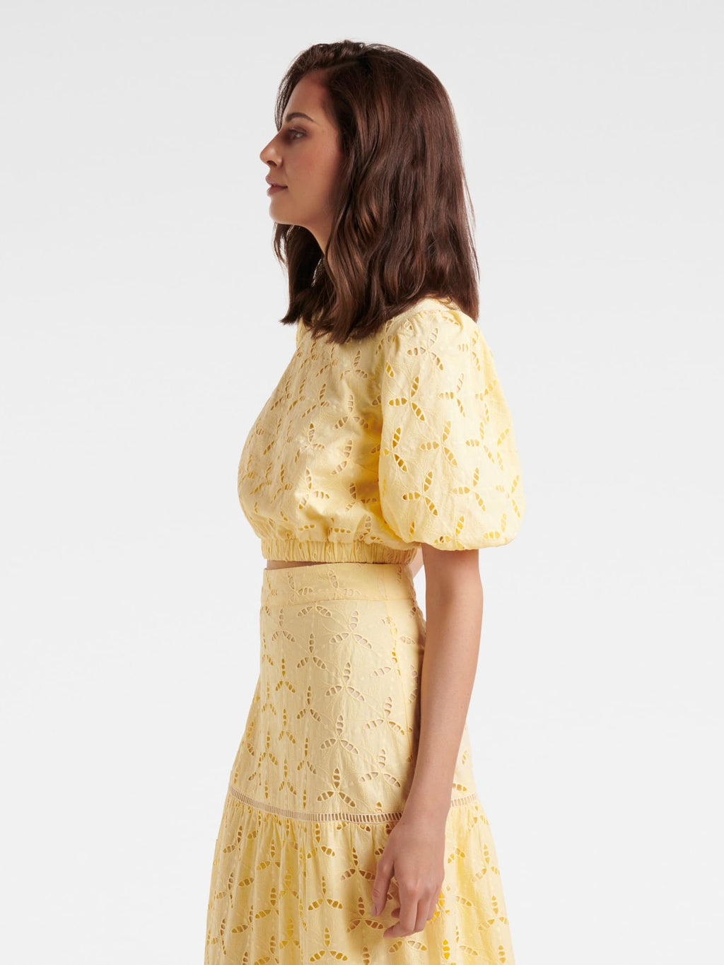 Riley Broderie Puff Sleeve Co Ord Top