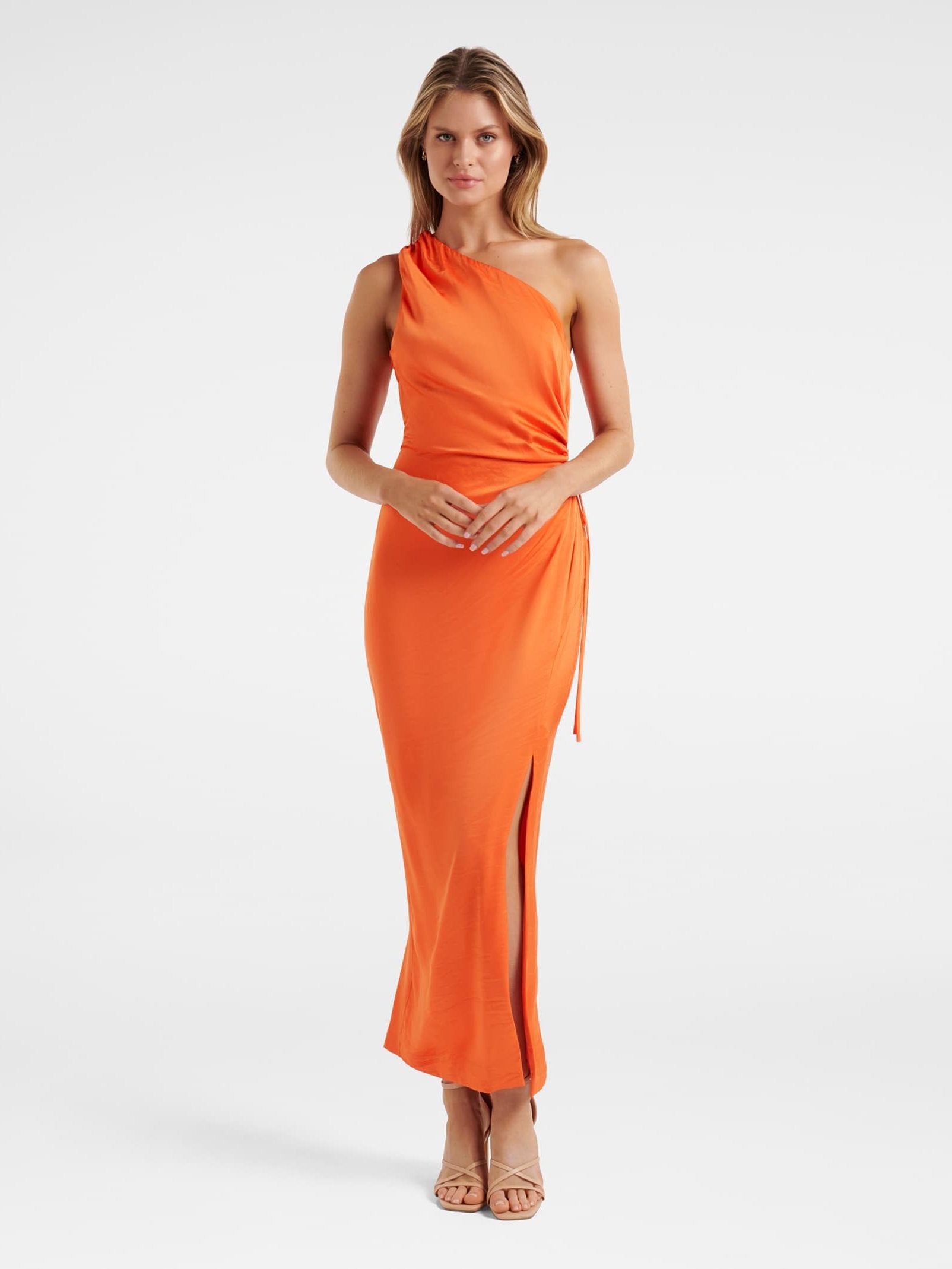 Ryan Satin Cut Out Midi Dress