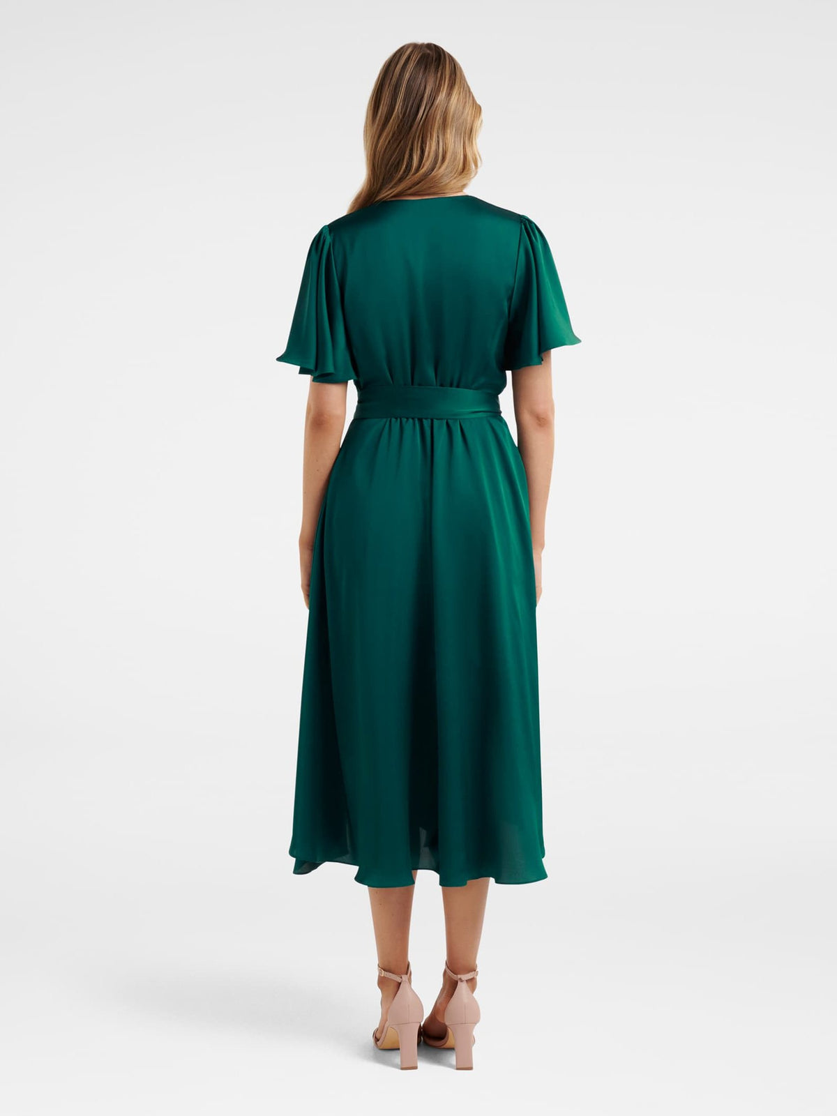 Mona Flutter Sleeve Midi Dress