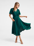 Mona Flutter Sleeve Midi Dress