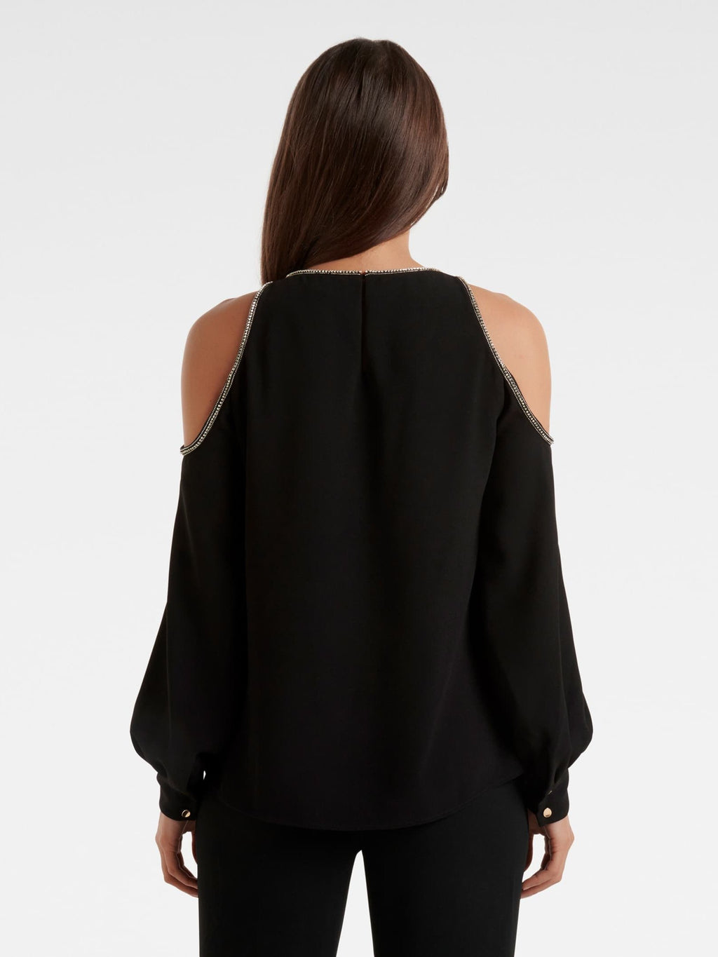 Elyse Diamonte Cold Shoulder Blouse