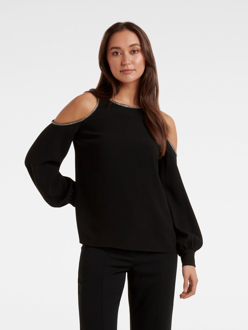 Elyse Diamonte Cold Shoulder Blouse