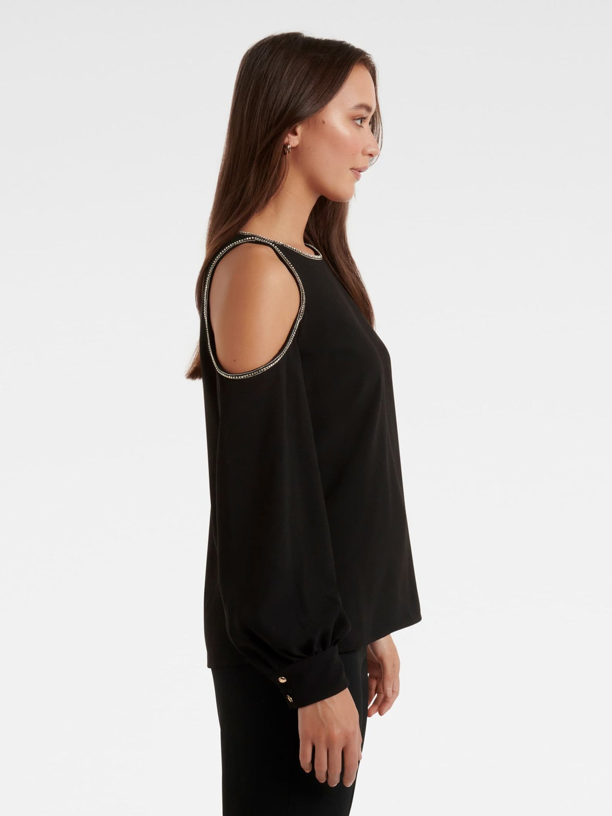 Elyse Diamonte Cold Shoulder Blouse