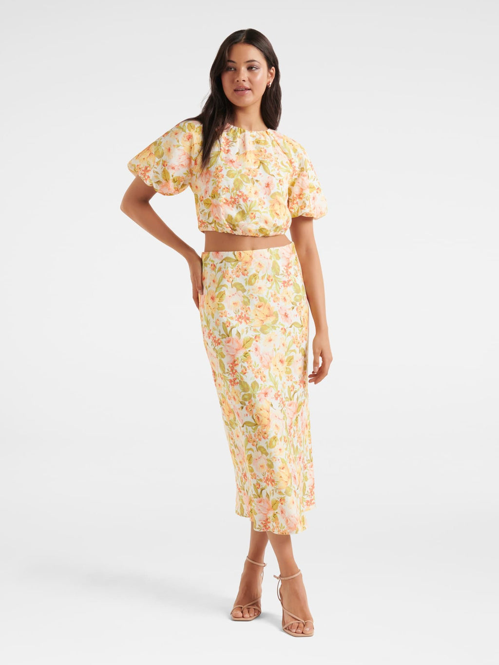 Tatiana Tie Back Linen Crop Top