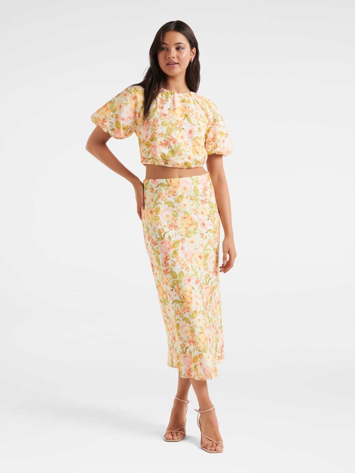 Tatiana Tie Back Linen Crop Top