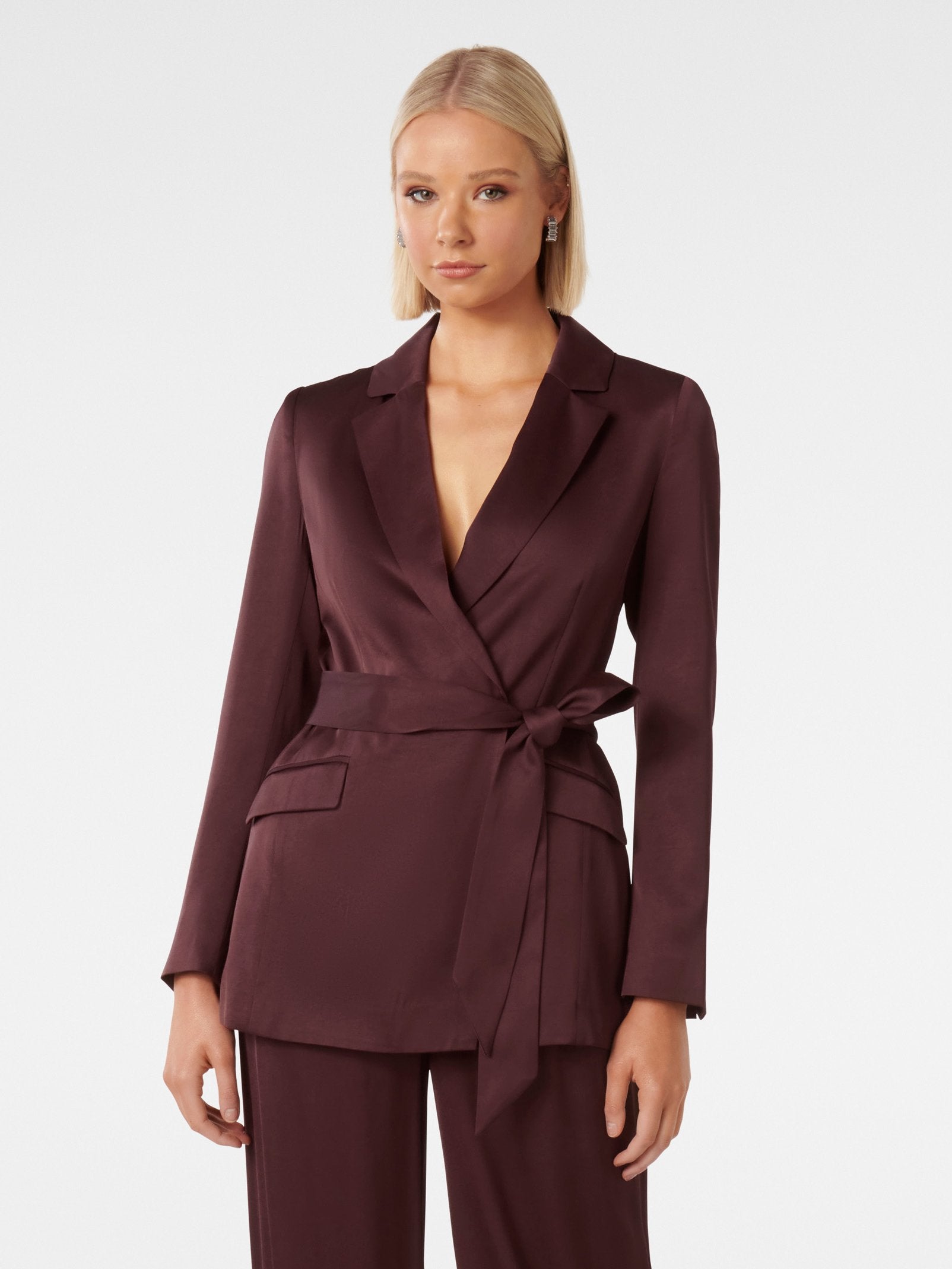 Alora Satin Tie Co-Ord Blazer
