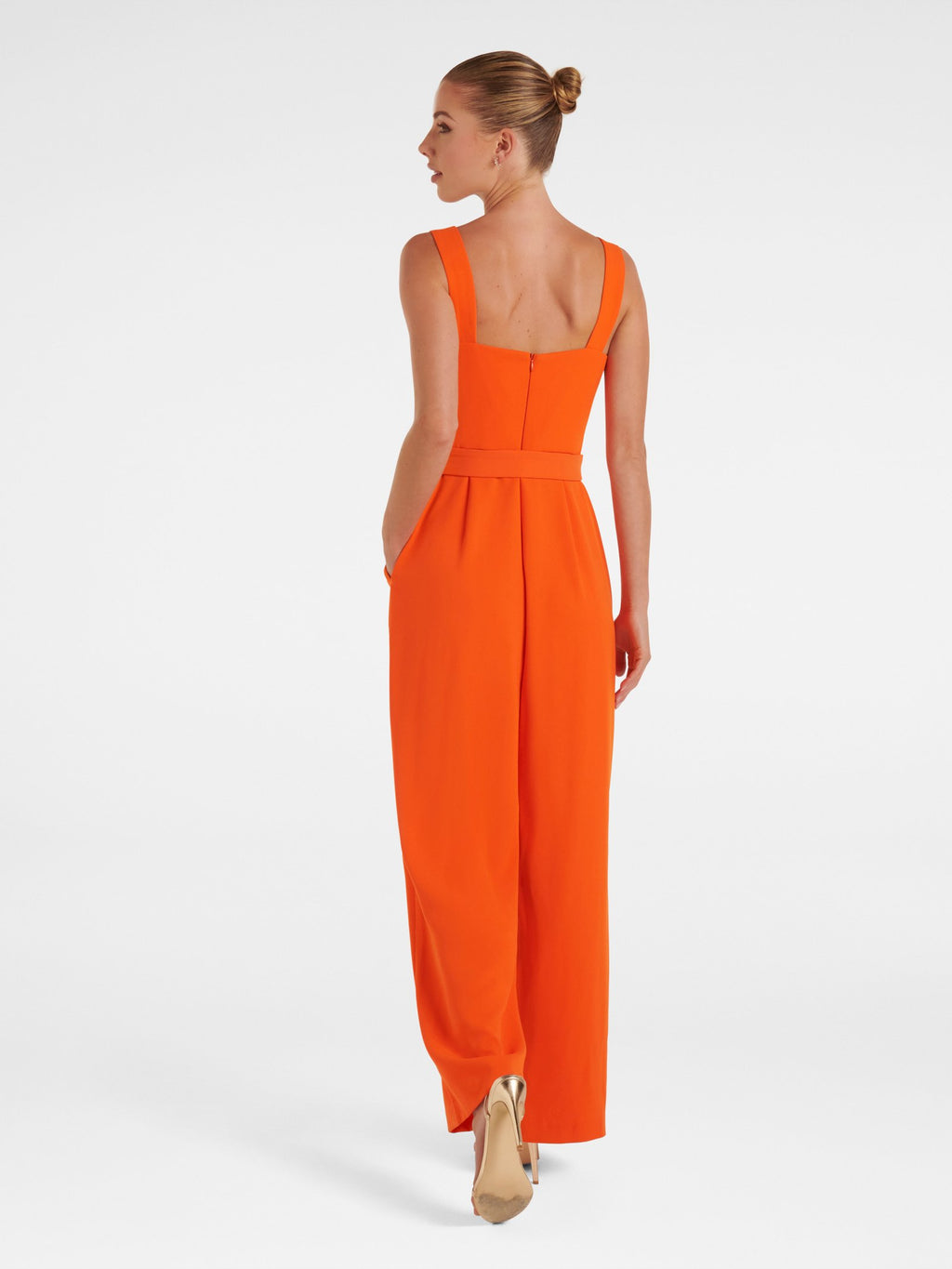 Marie Square Neck Belted Jumpsuit
