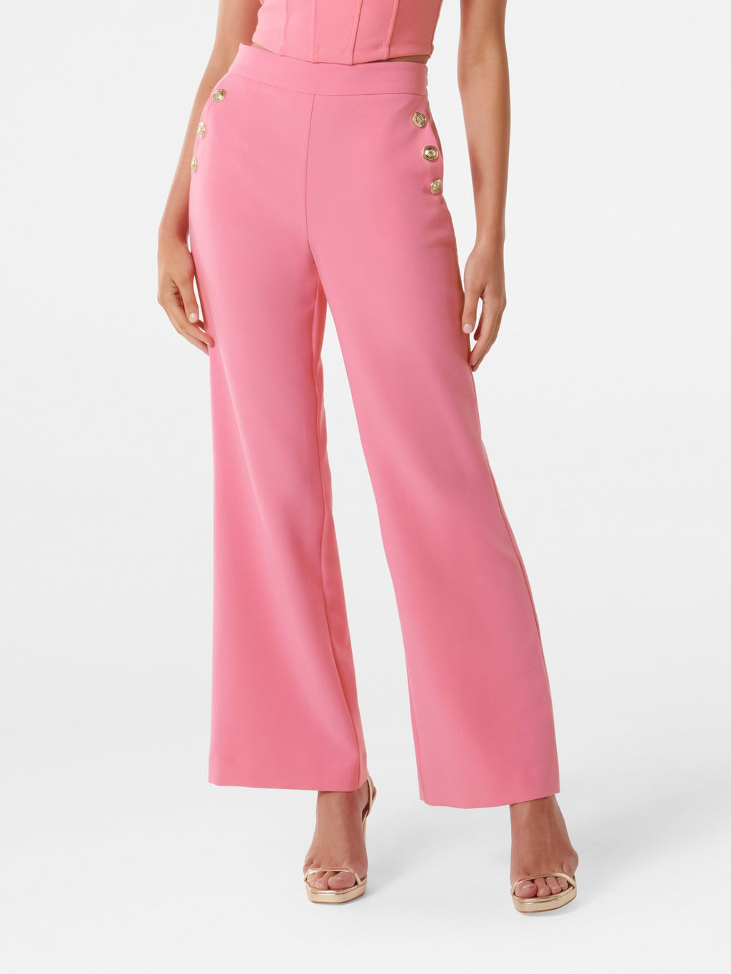 Megan Button Wide Leg Pant