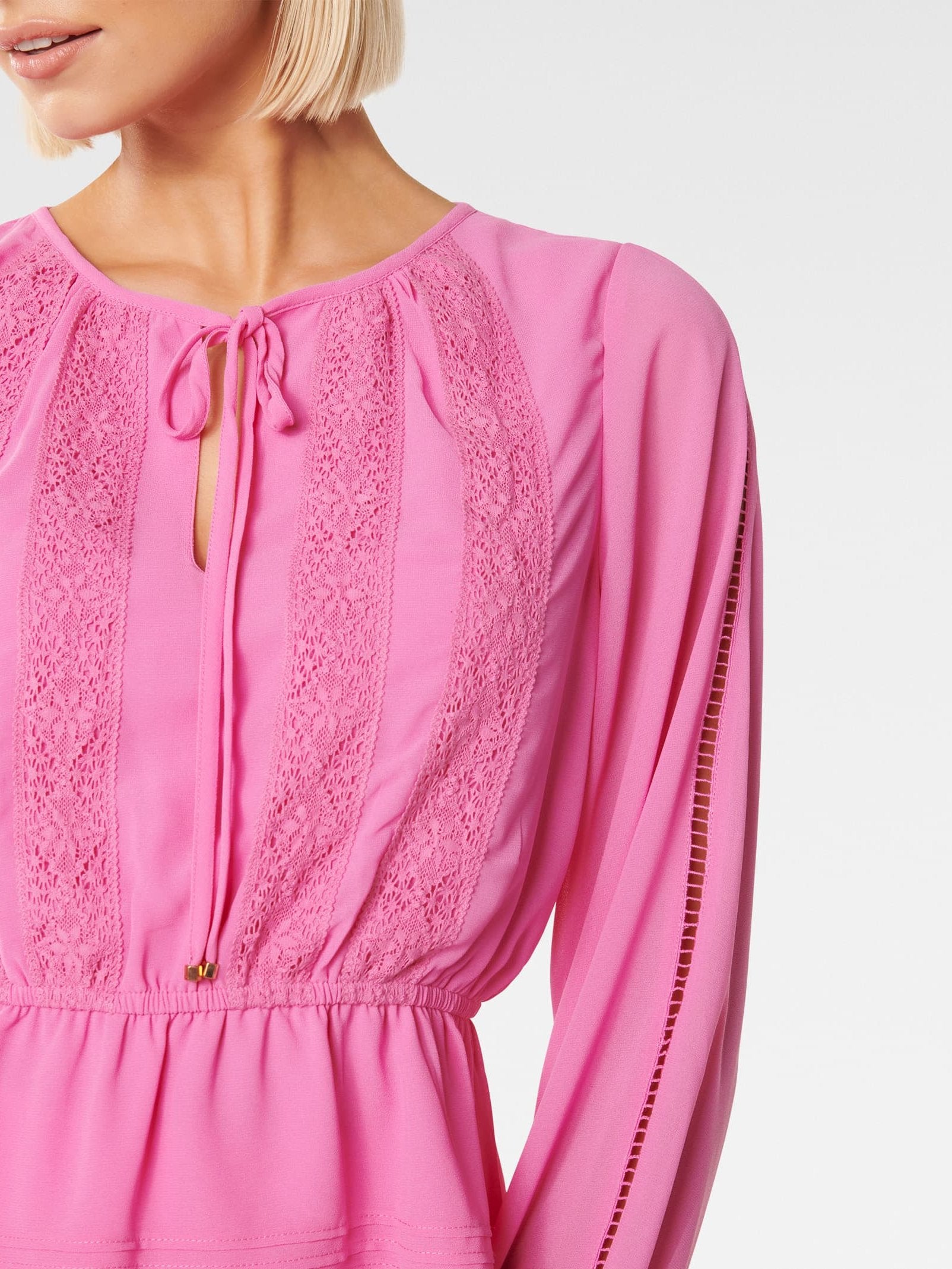 Sue Trim Spliced Blouse