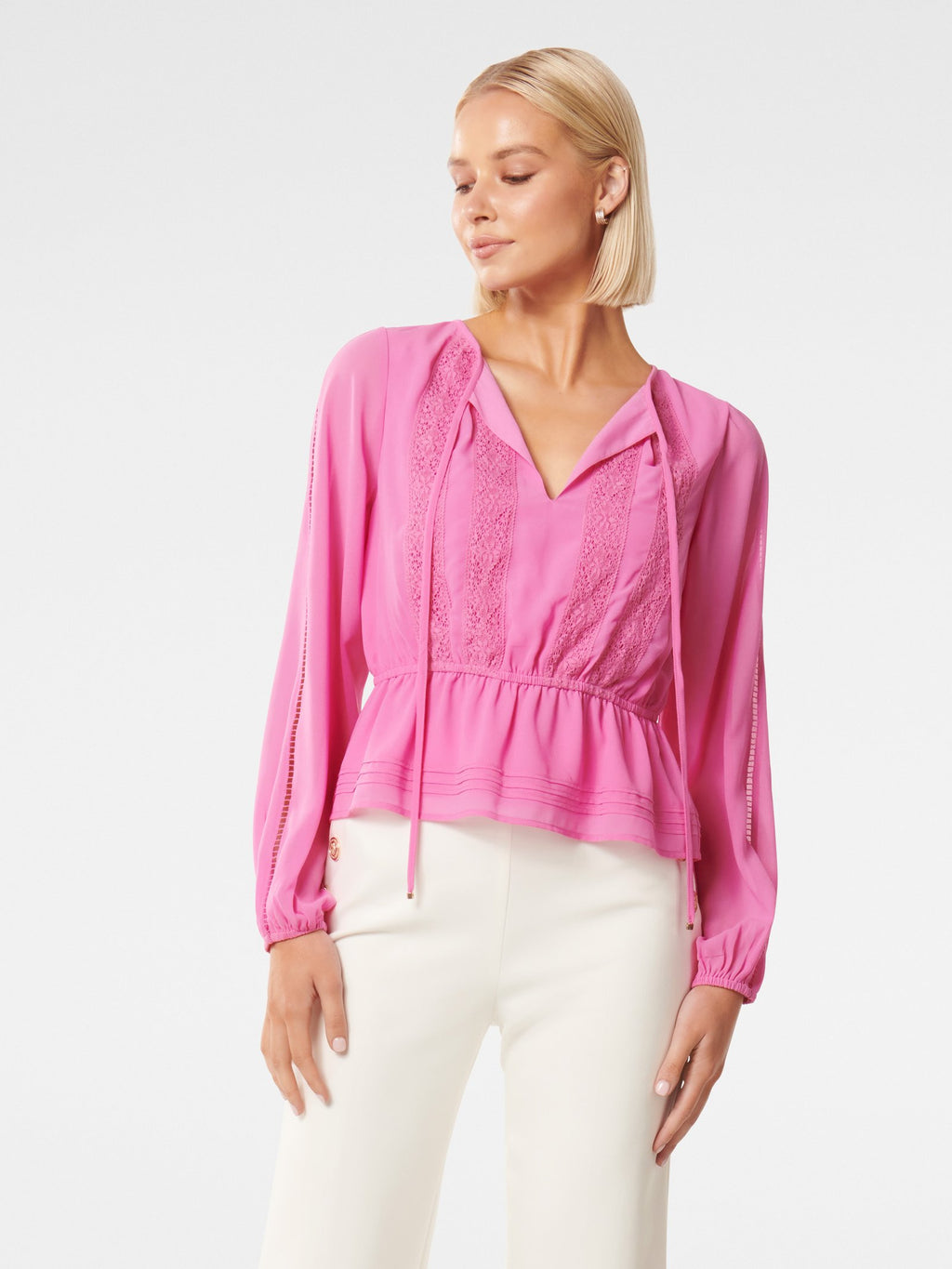 Sue Trim Spliced Blouse