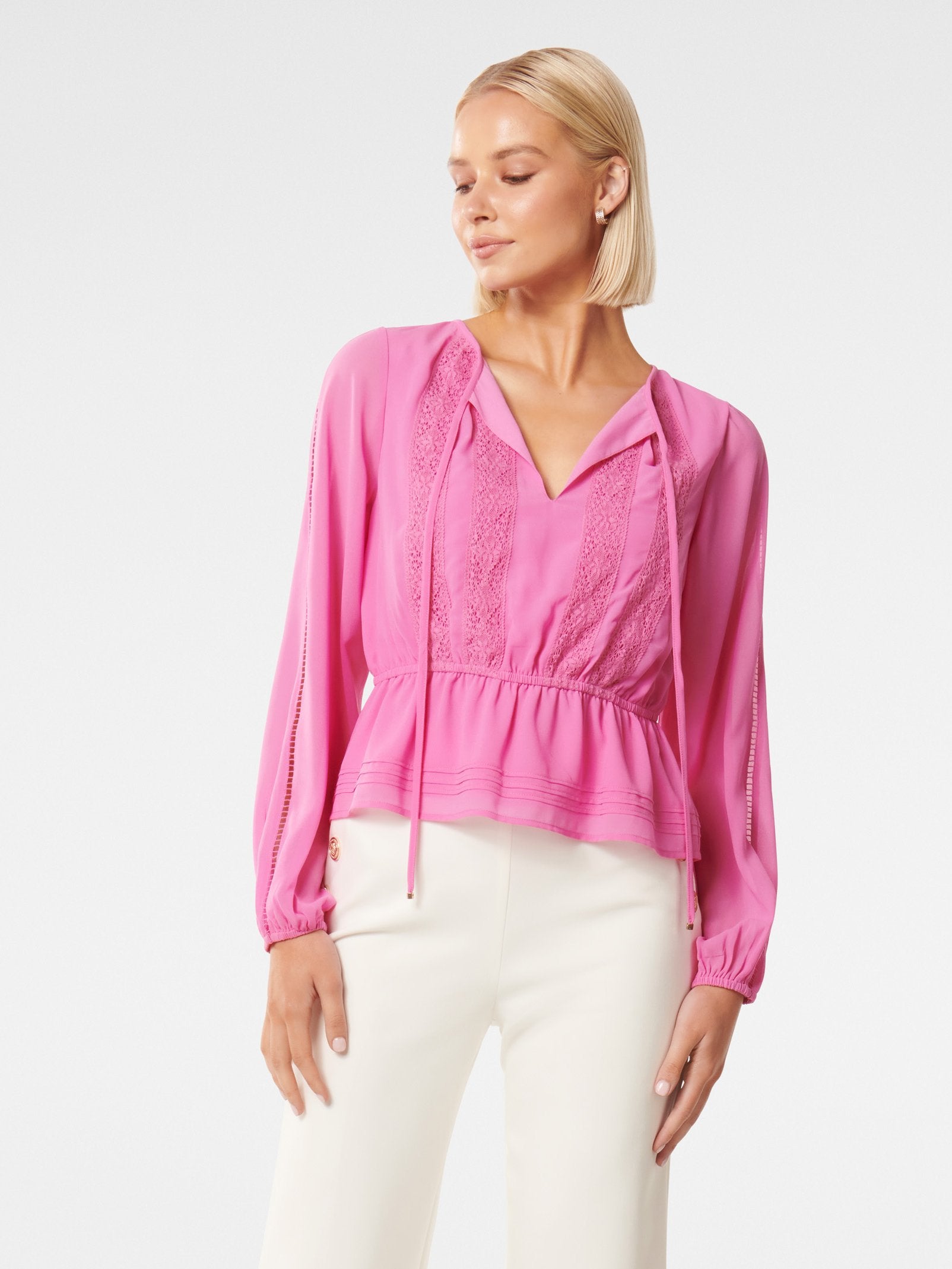 Sue Trim Spliced Blouse