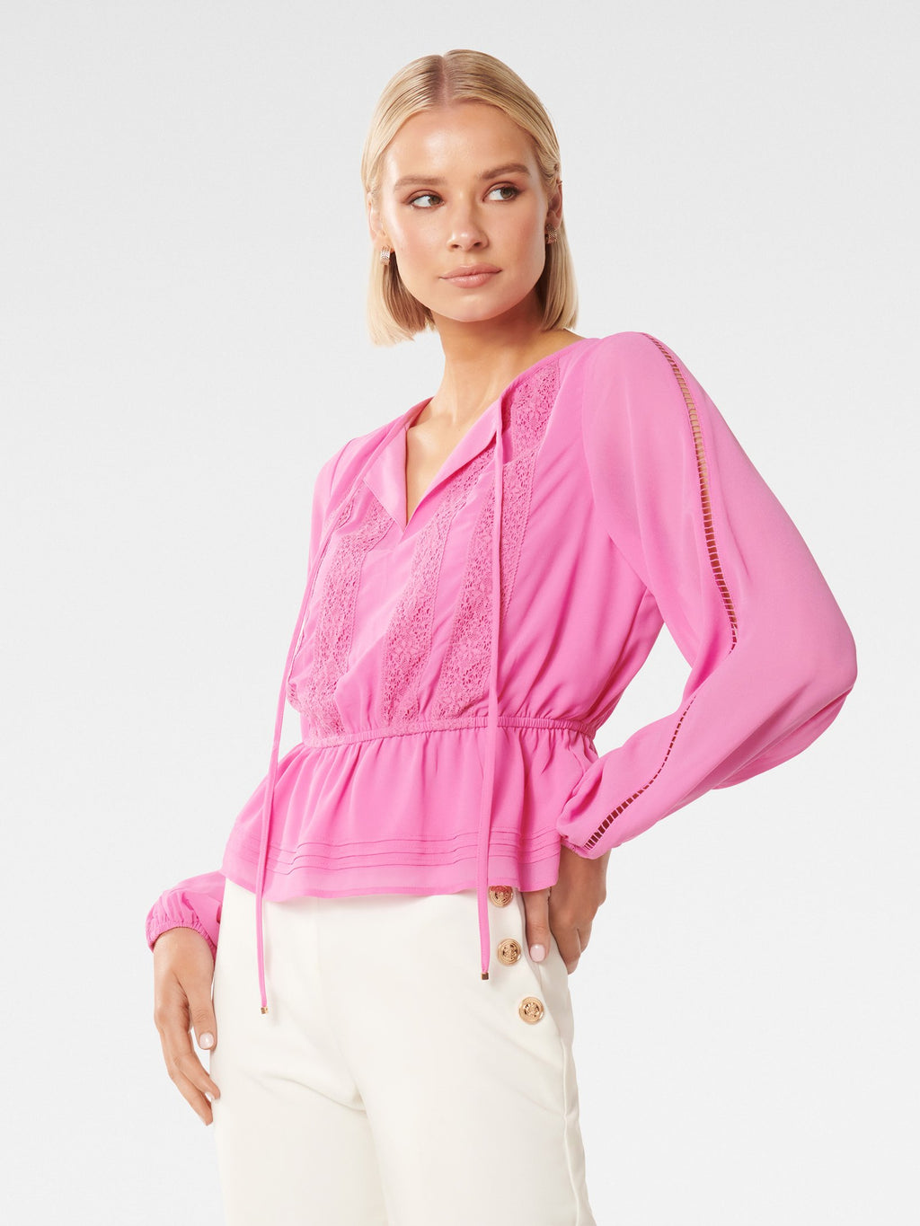 Sue Trim Spliced Blouse