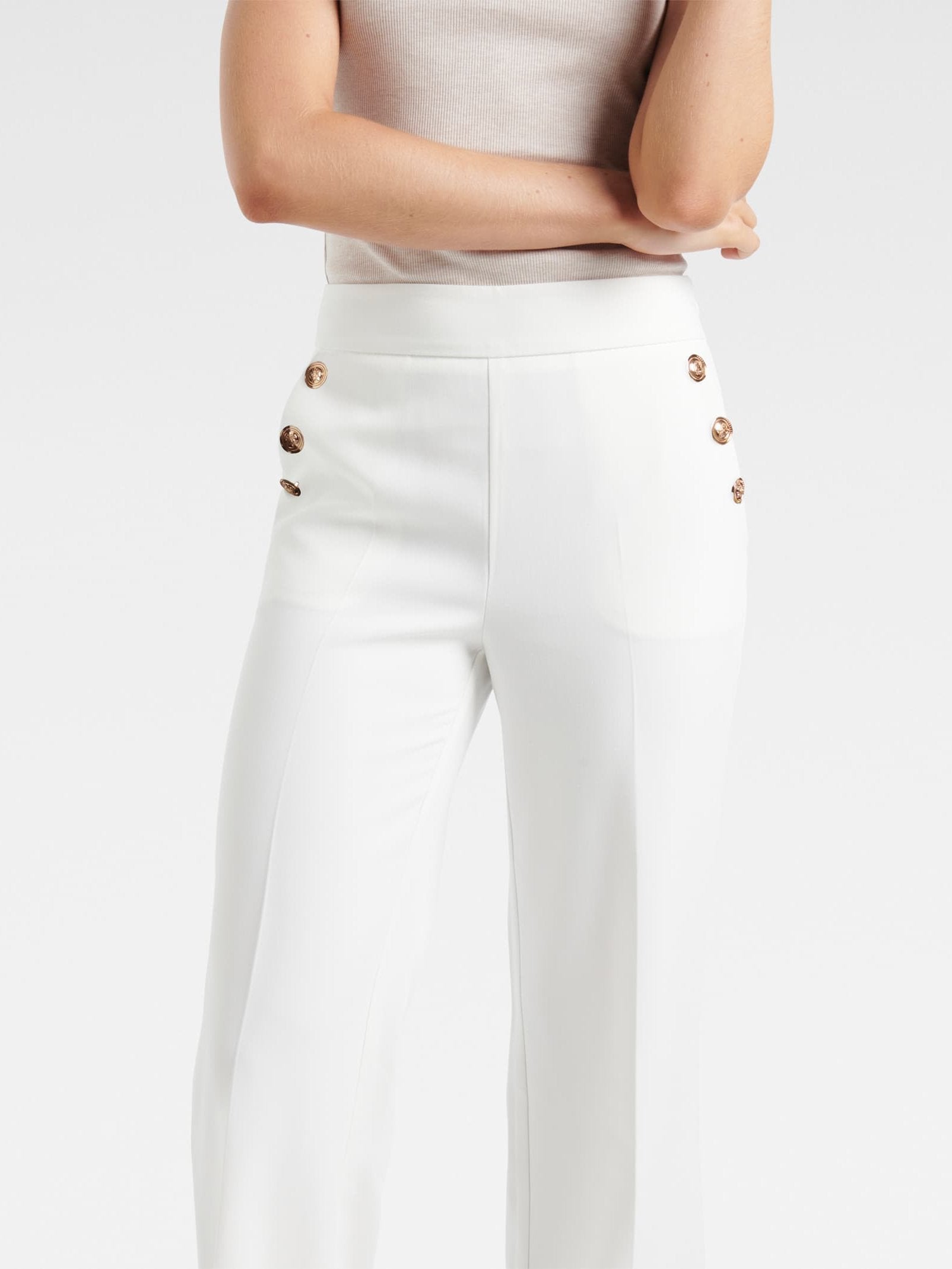 Megan Button Wide Leg Pant