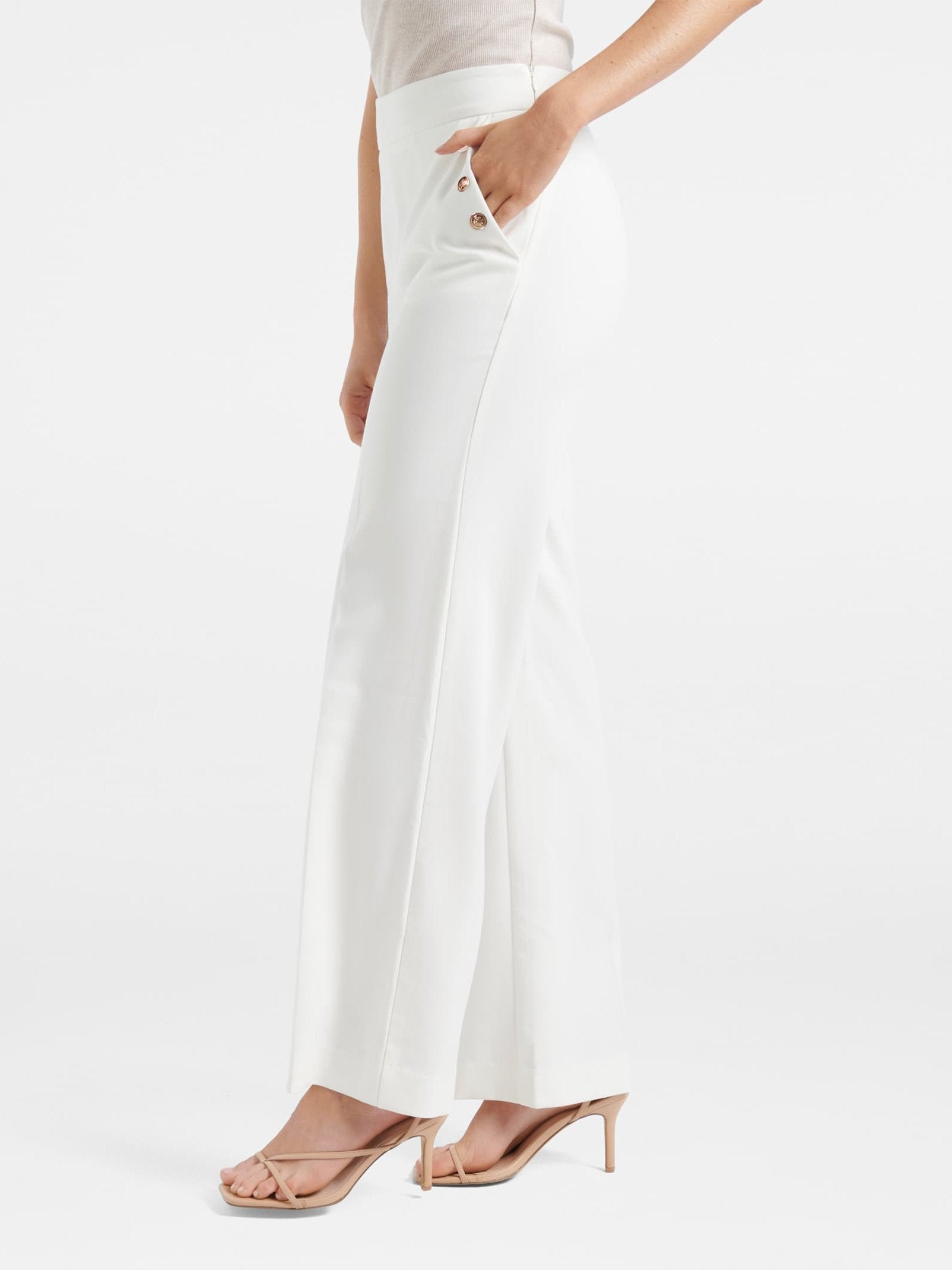 Megan Button Wide Leg Pant