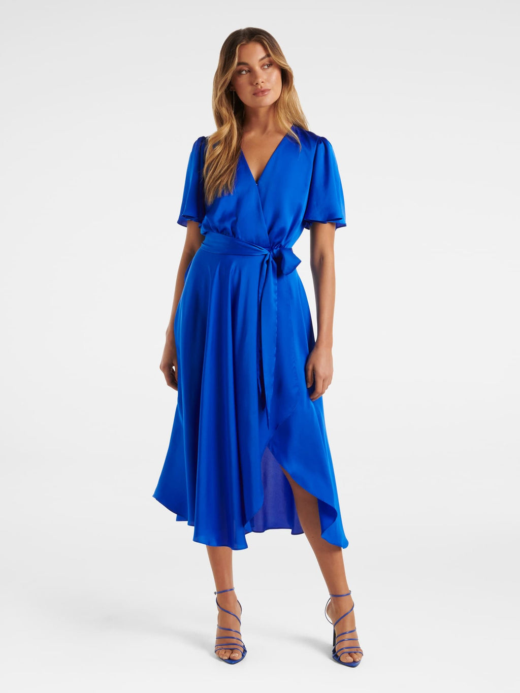 Mona Flutter Sleeve Midi Dress