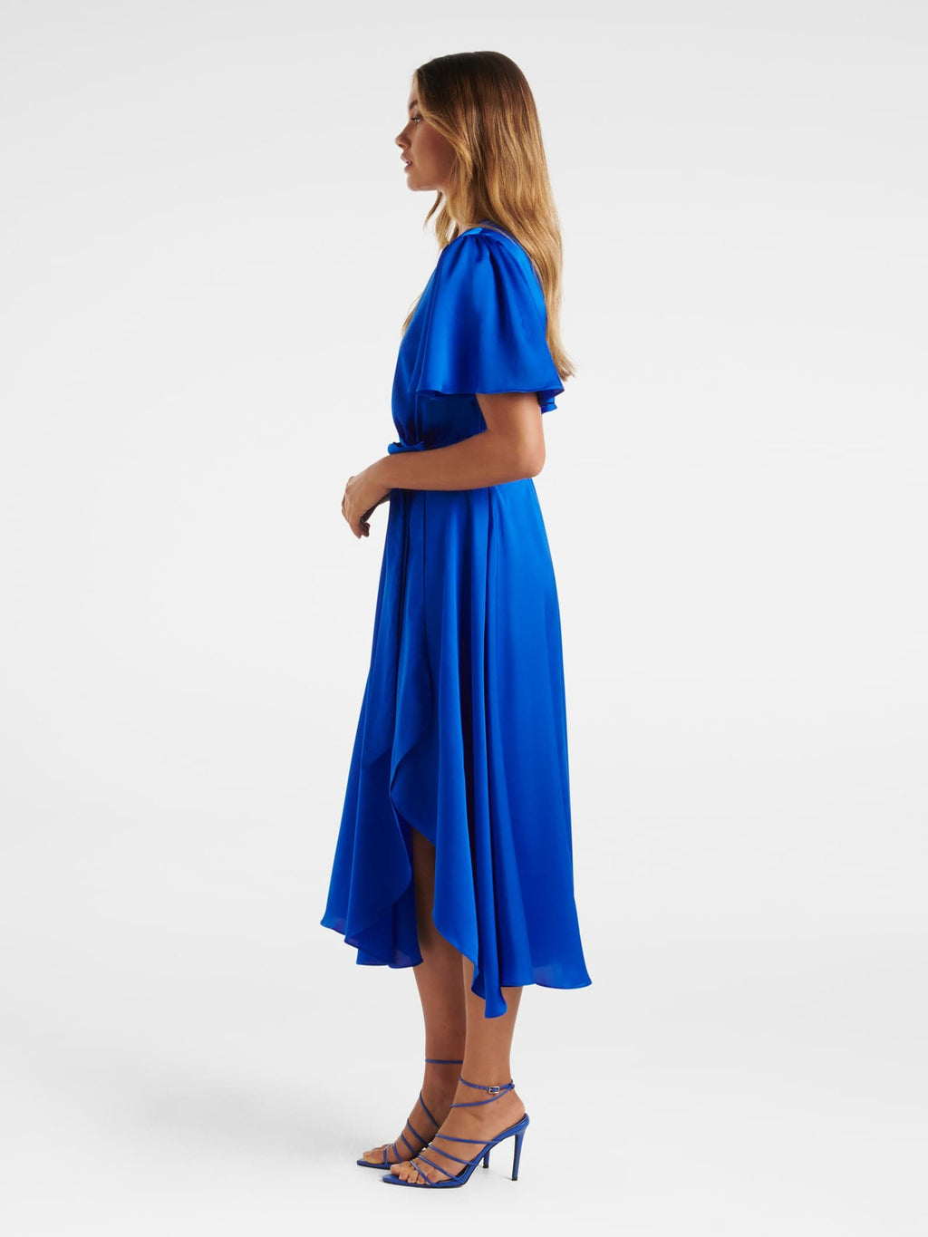 Mona Flutter Sleeve Midi Dress