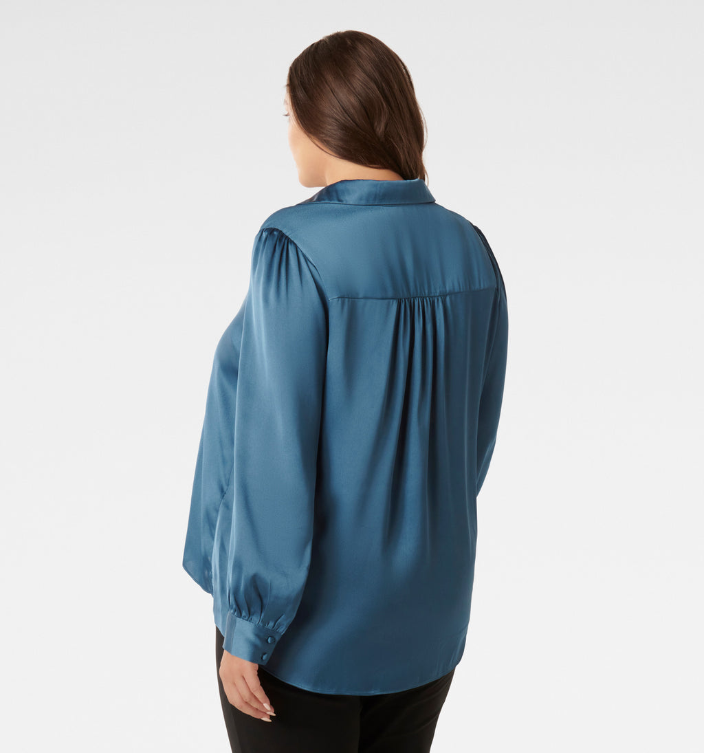 Ren Curve Satin Button Through Blouse